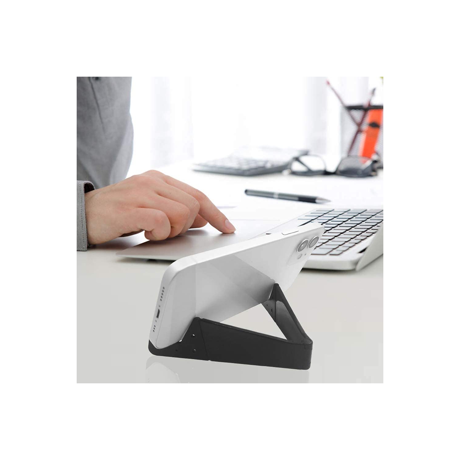 Support de téléphone mobile pliable universel de poche 8 pièces, support de bureau compatible avec les iPad, les tablettes, les lecteurs
