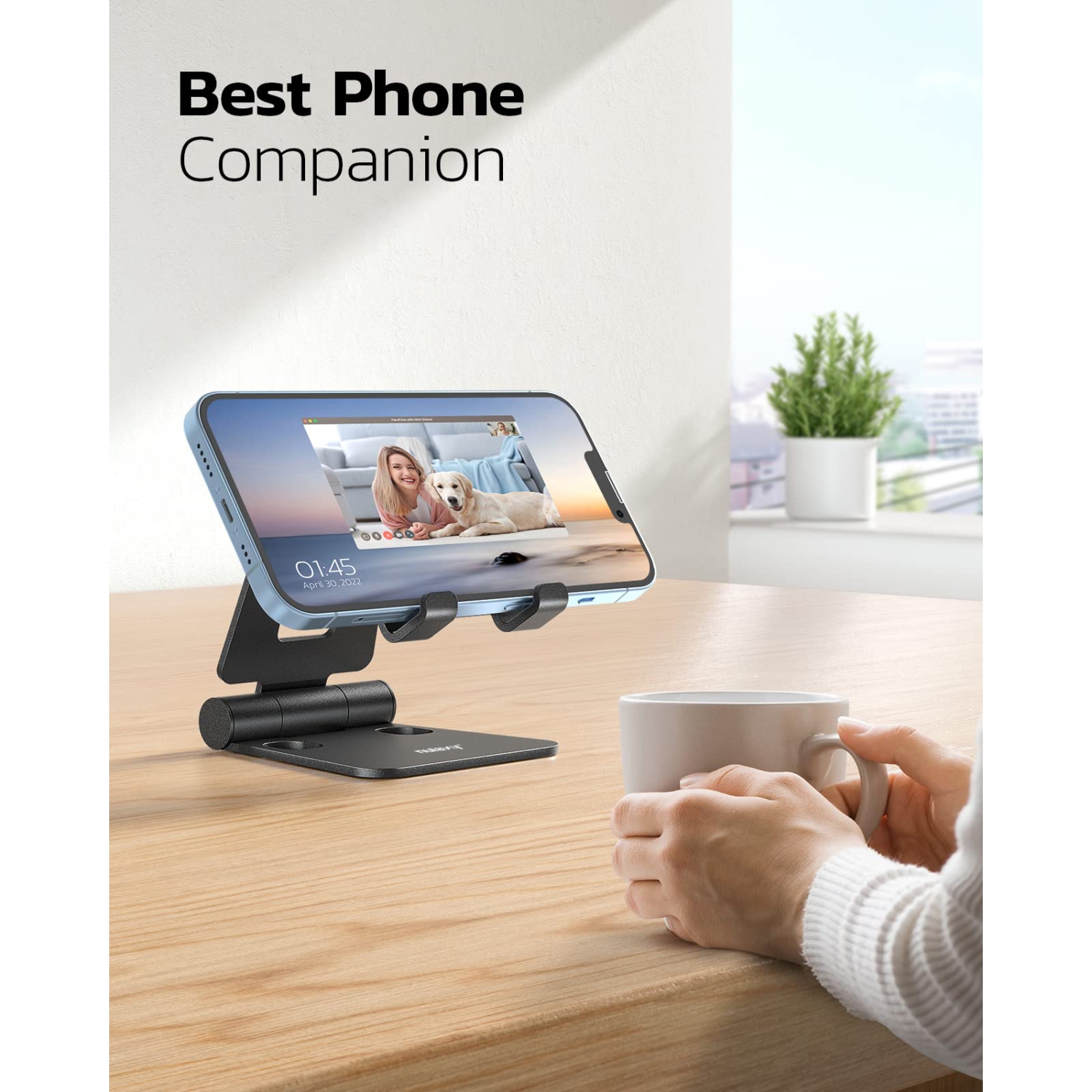 Adjustable Foldable Phone Stand Dock Cradle for iPhone 16 Pro Max 15 14 13 12 11 Xs Xr X 8 7 SE, iPad Mini, Galaxy S25 S24 S23 S22, Tablets 7-10",