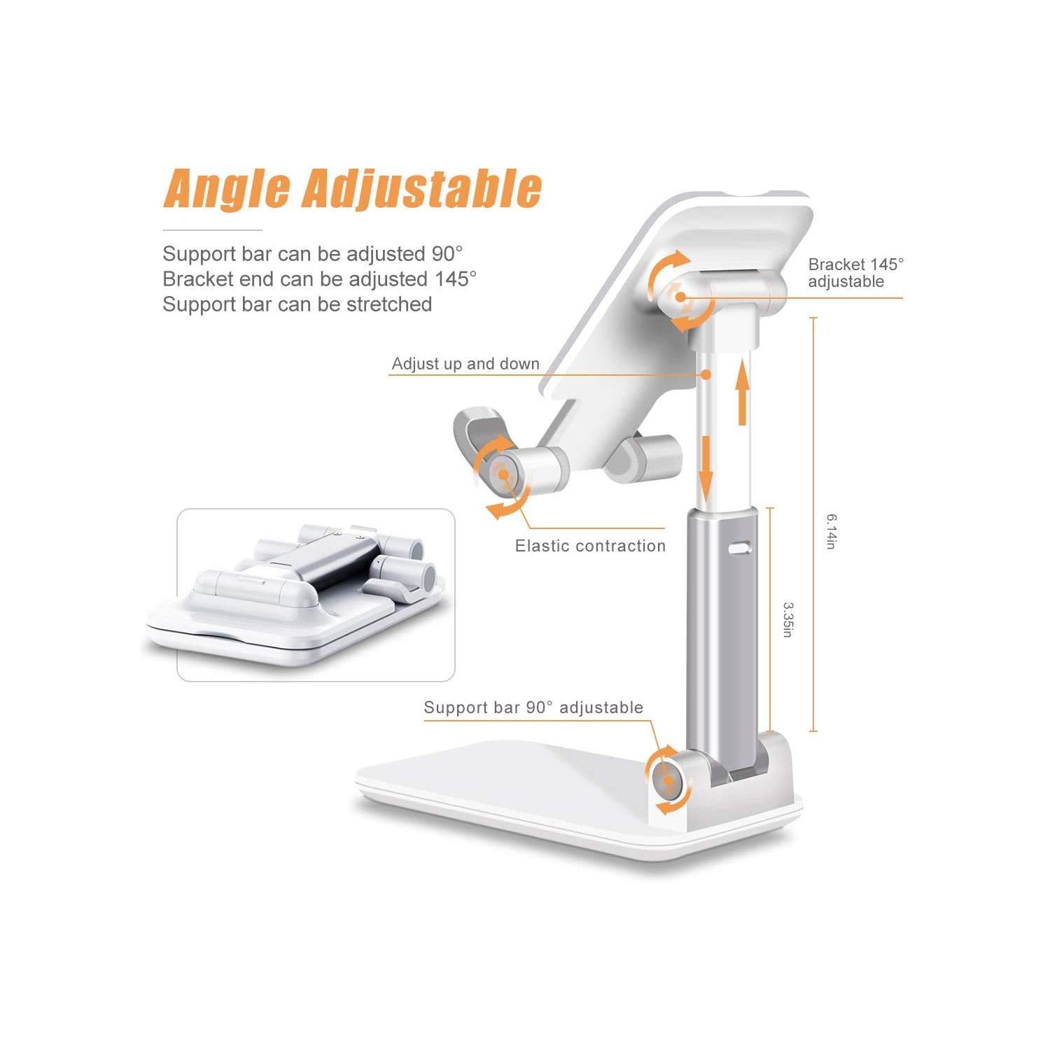 Cell Phone Stand, Adjustable Cellphone Stand, Foldable Desktop Stand, Phone Holder Compatible with iPhone 14/13/12 mini pro max 11 XS Max XR Plus,