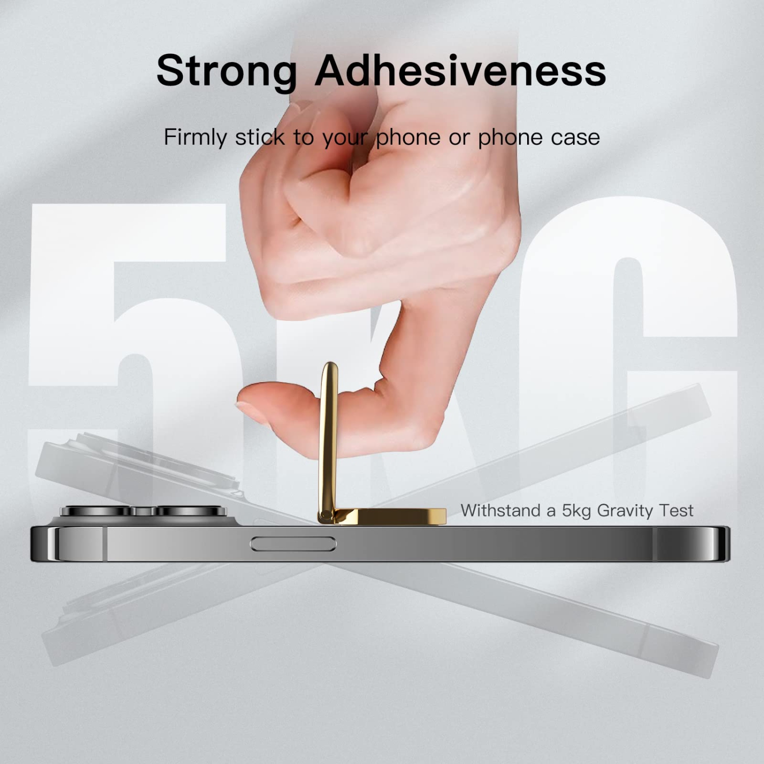 Cell Phone Ring Holder, 360 Degree Rotation Metal Finger Grip Adjustable Cellphone Stand for Magnetic Car Mount, Compatible with iPhone, Galaxy,