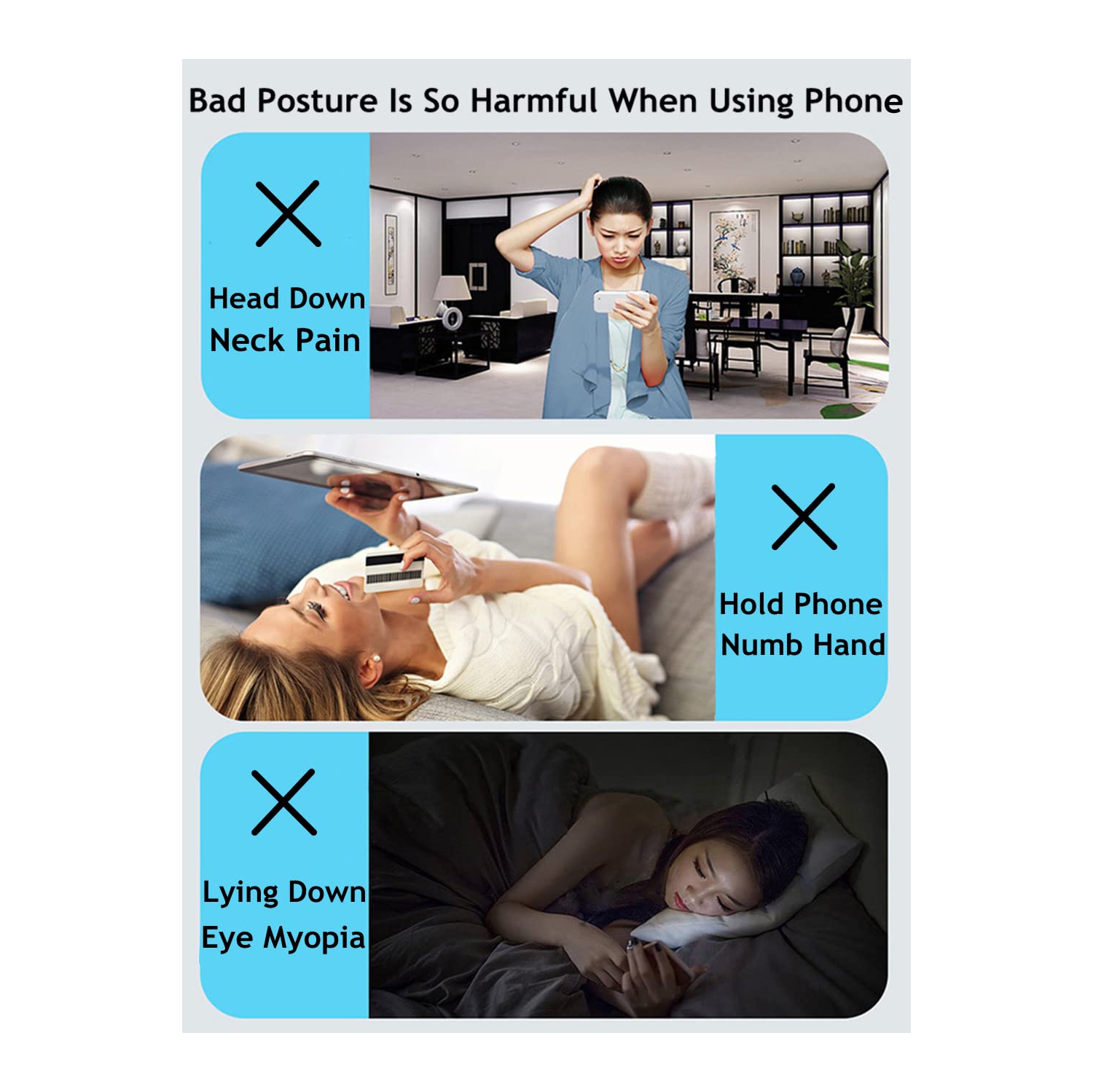 Cell Phone Stand for Desk, Foldable Cell Phone Holder Mobile Stand Phone Dock, Multi-Angle Universal Adjustable Tablet Stand Holder Compatible with