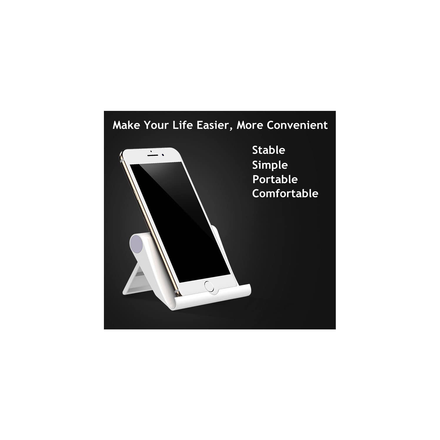 Cell Phone Stand for Desk, Foldable Cell Phone Holder Mobile Stand Phone Dock, Multi-Angle Universal Adjustable Tablet Stand Holder Compatible with