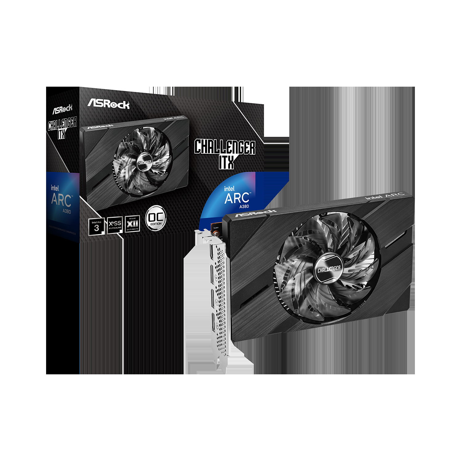 ASROCK VIDEO CARD A380 CLI 6GO INTEL ARC A380 CHALLENGER ITX 6GB OC 6GB GDDR6 96BIT RETAIL