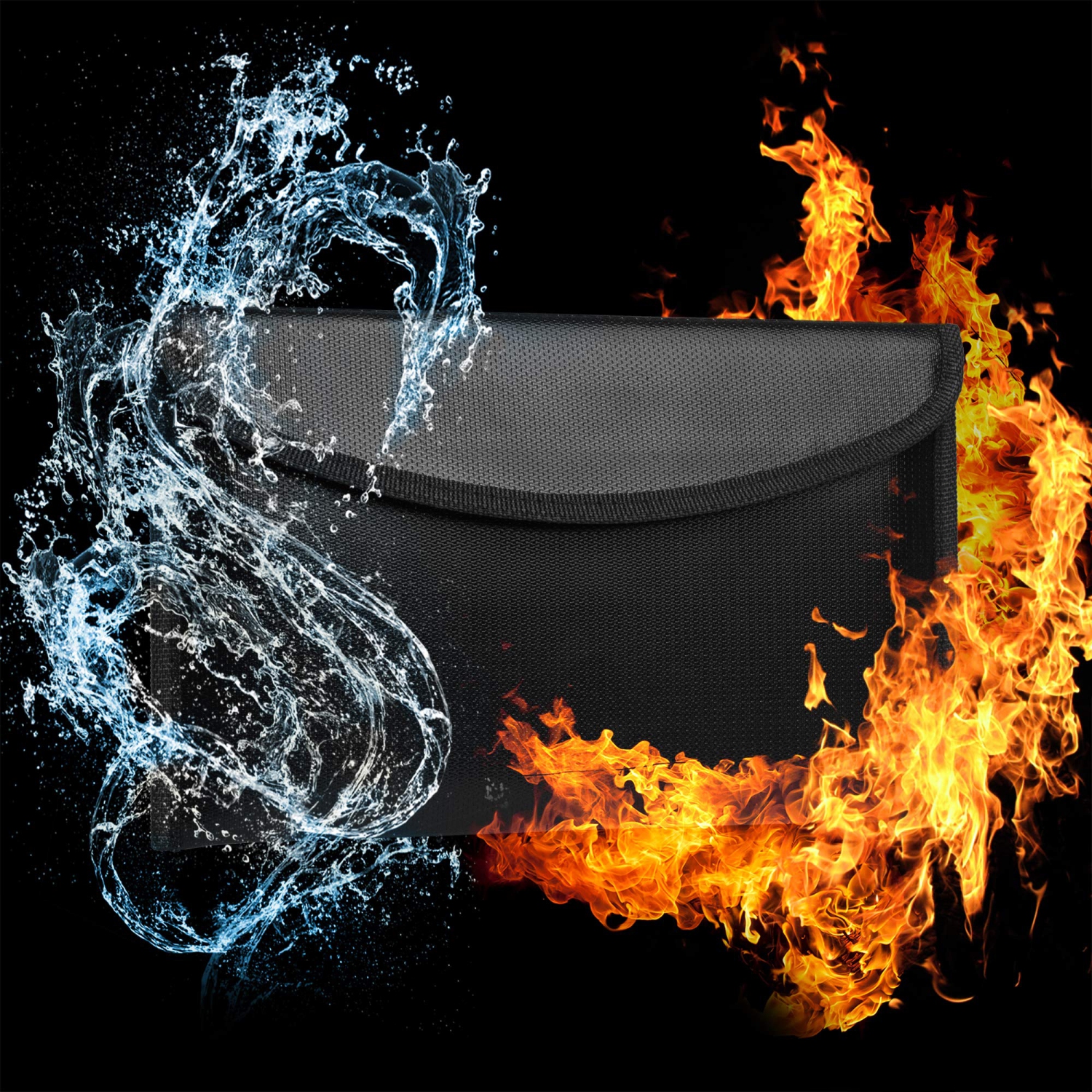 Sac à argent ignifuge – Sac-portefeuille ignifuge de 10,6x6,7 po, pochette de rangement étanche, petit sac de sécurité ignifuge pour argent comptant