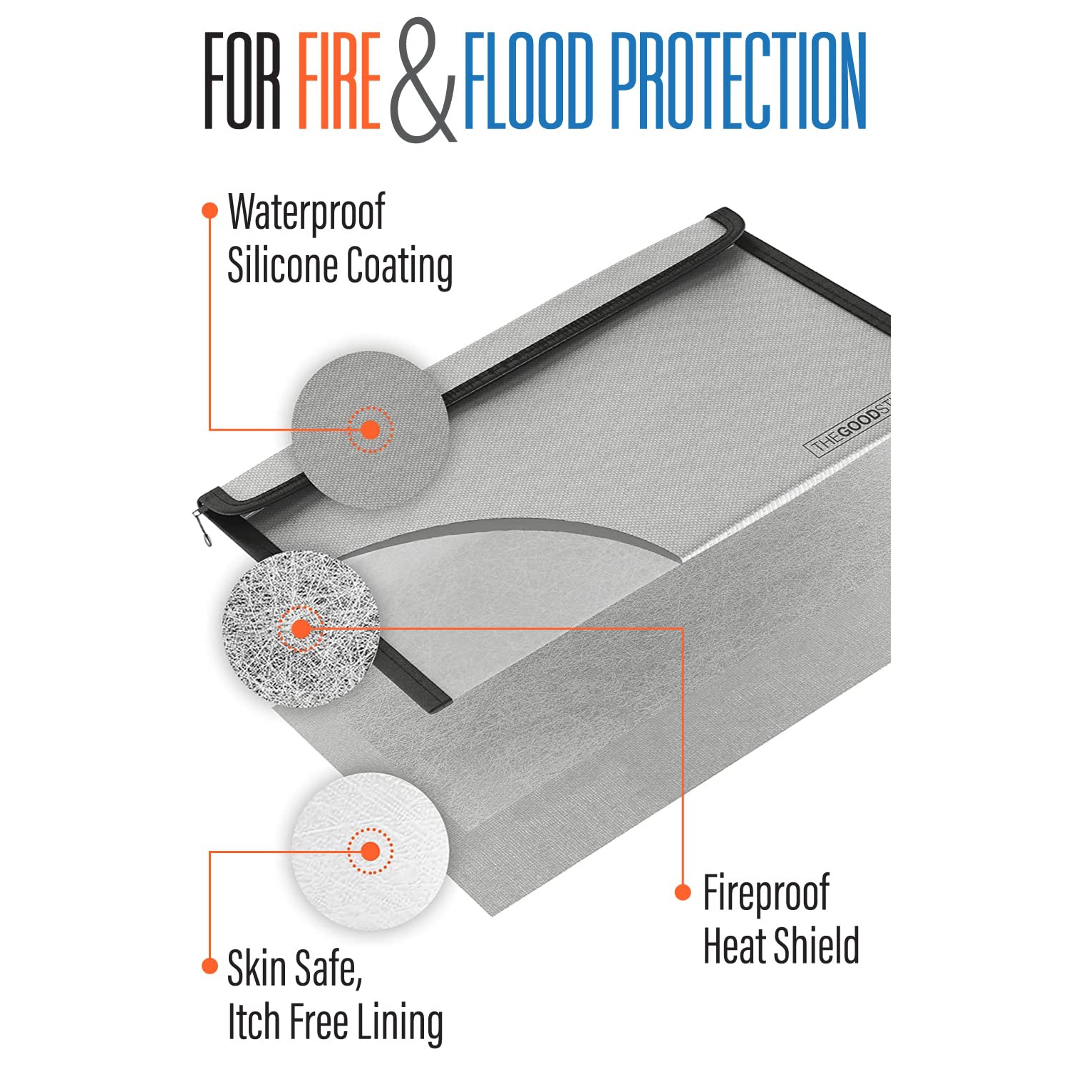 Fireproof Safe Bag for Documents 8"x5" Protect Money, Passports, Contracts, and Certificates