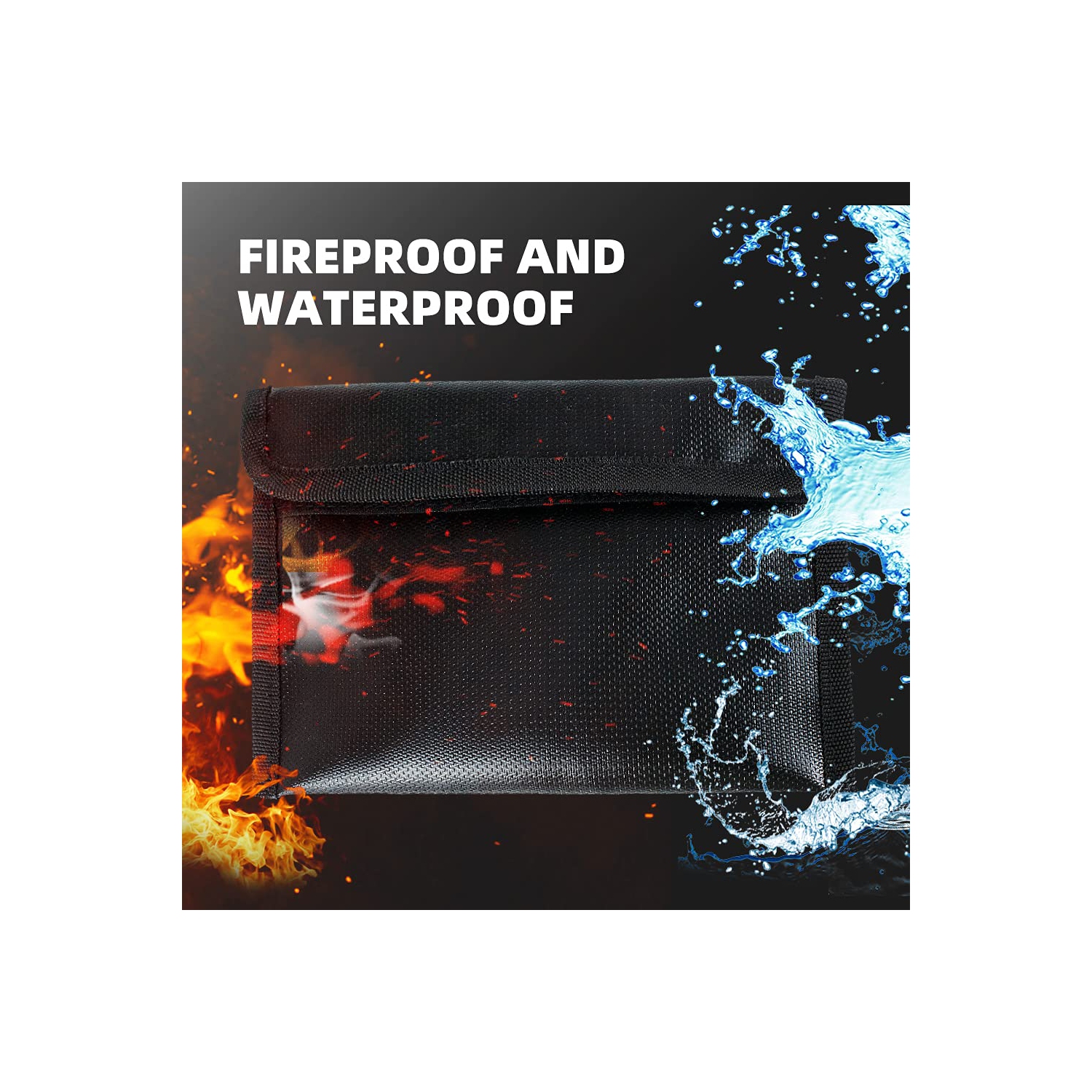 Small Fireproof and Waterproof Safe Bag, Non-Itchy Fireproof Money Bag, Fireproof Wallet for Valuables, Money, Cash, Passport and Keys
