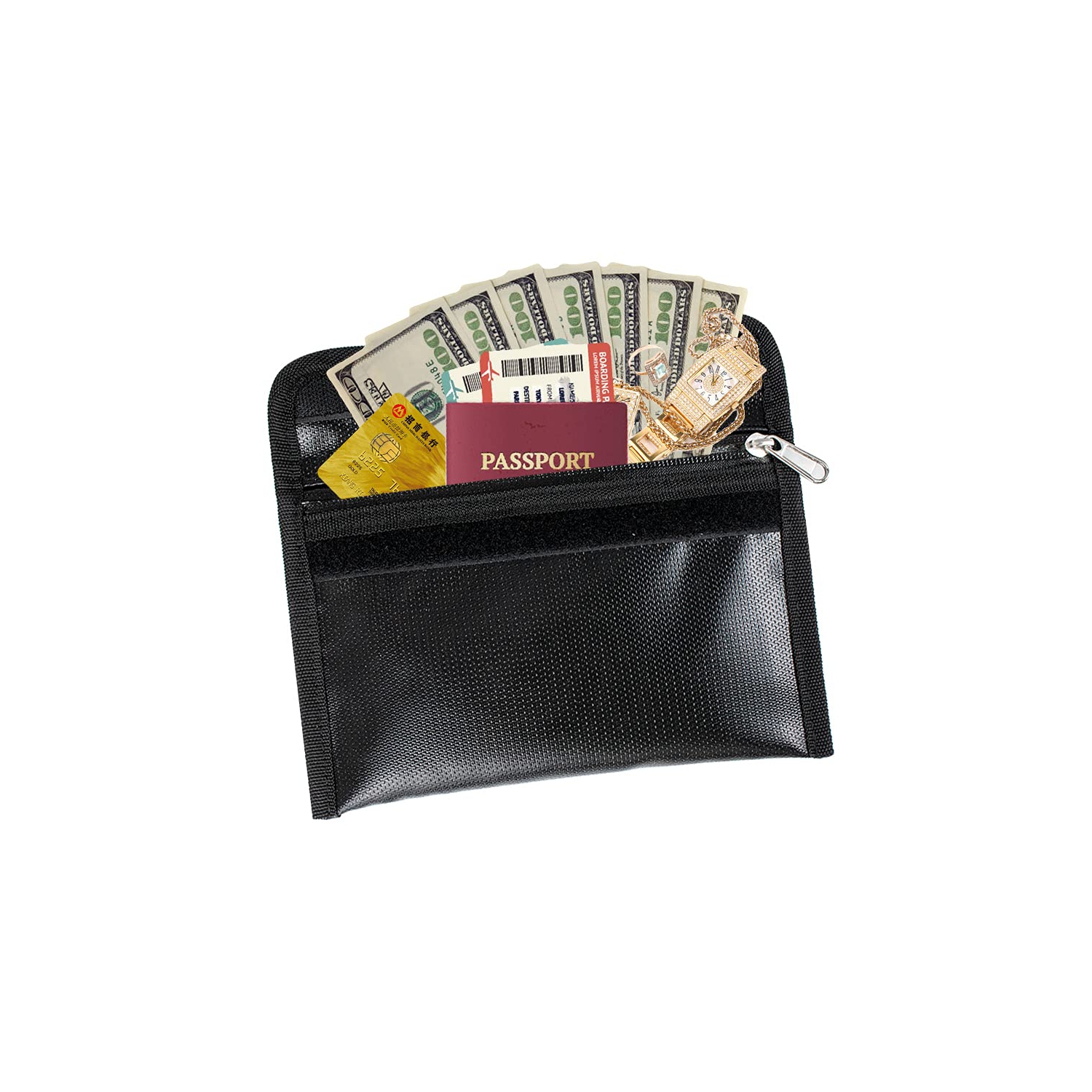 Small Fireproof and Waterproof Safe Bag, Non-Itchy Fireproof Money Bag, Fireproof Wallet for Valuables, Money, Cash, Passport and Keys