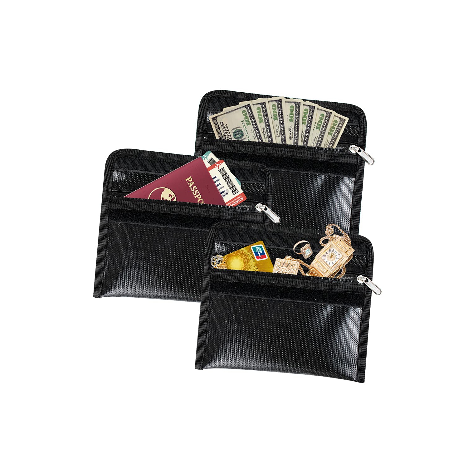 Small Fireproof and Waterproof Safe Bag, Non-Itchy Fireproof Money Bag, Fireproof Wallet for Valuables, Money, Cash, Passport and Keys