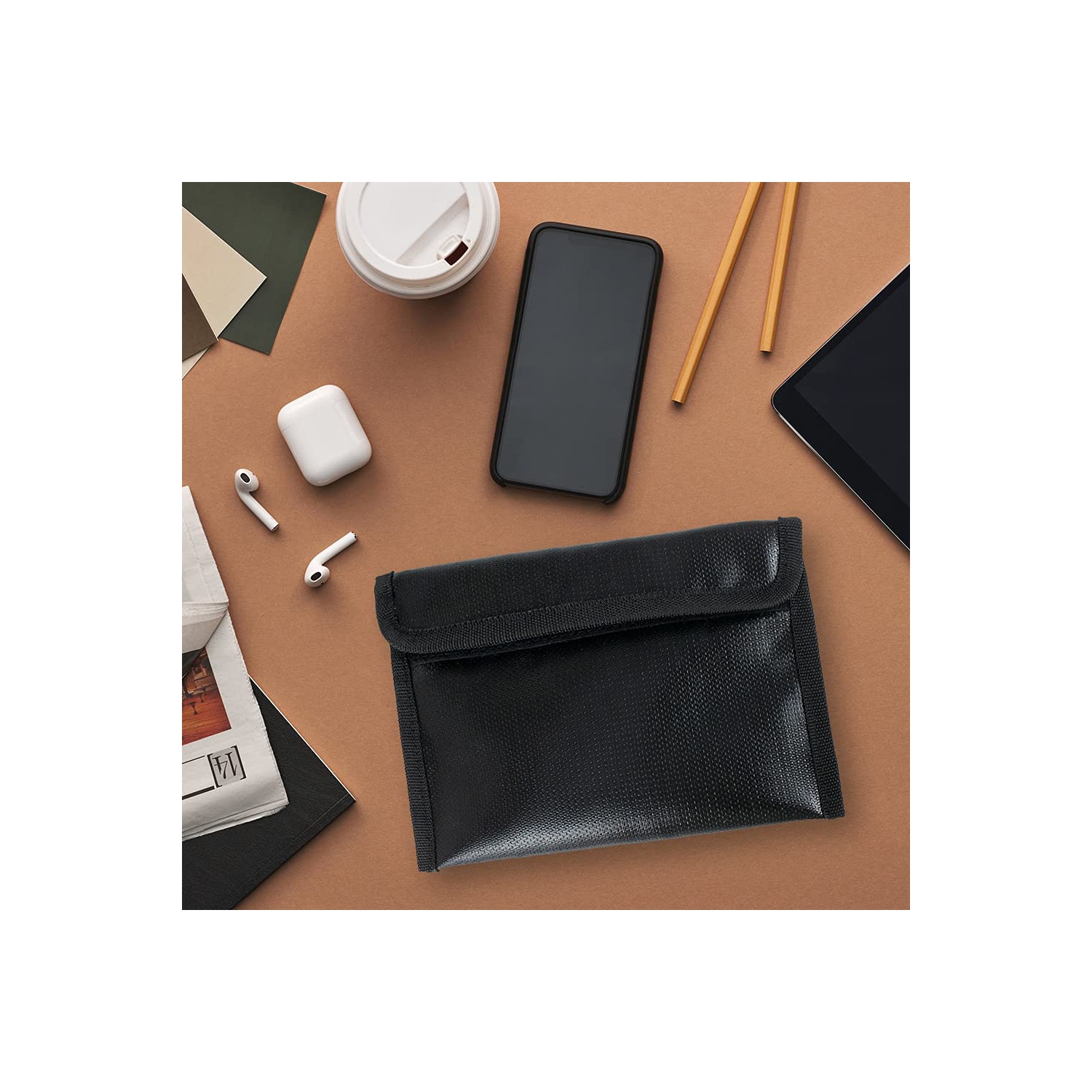 Small Fireproof and Waterproof Safe Bag, Non-Itchy Fireproof Money Bag, Fireproof Wallet for Valuables, Money, Cash, Passport and Keys