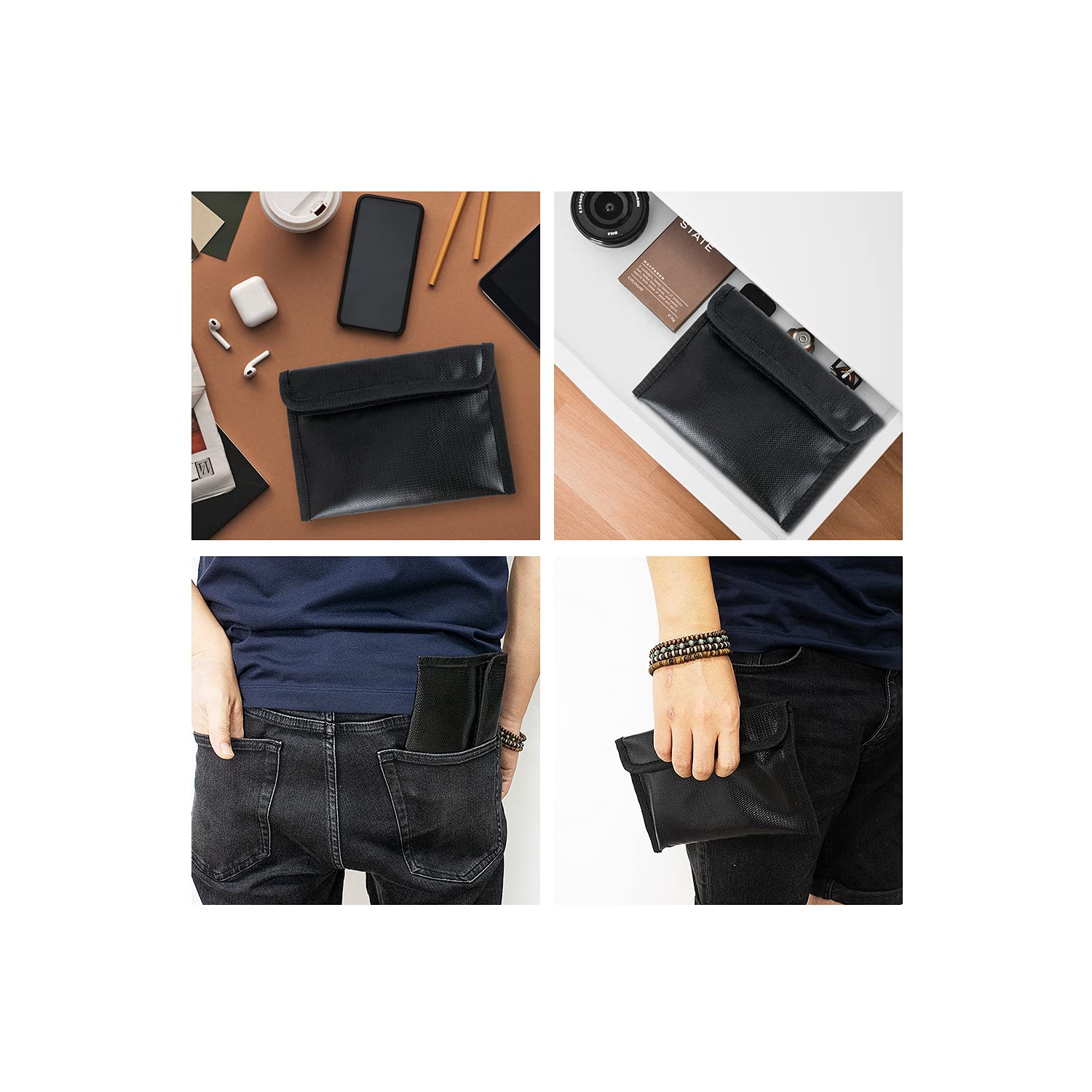 Small Fireproof and Waterproof Safe Bag, Non-Itchy Fireproof Money Bag, Fireproof Wallet for Valuables, Money, Cash, Passport and Keys