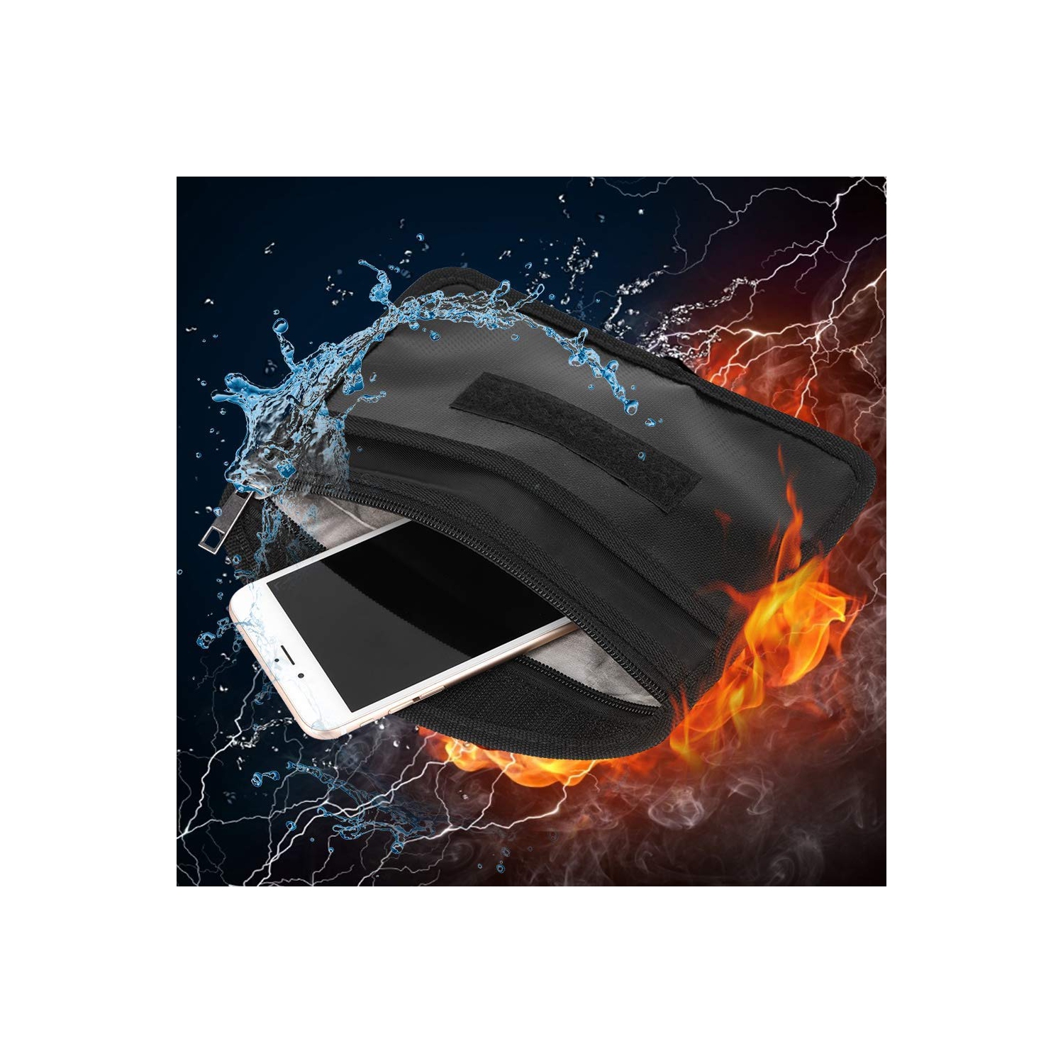 Sac de rangement étanche portatif ignifuge pour téléphone numérique, porte-documents résistant à la température élevée, sac de rangement pour