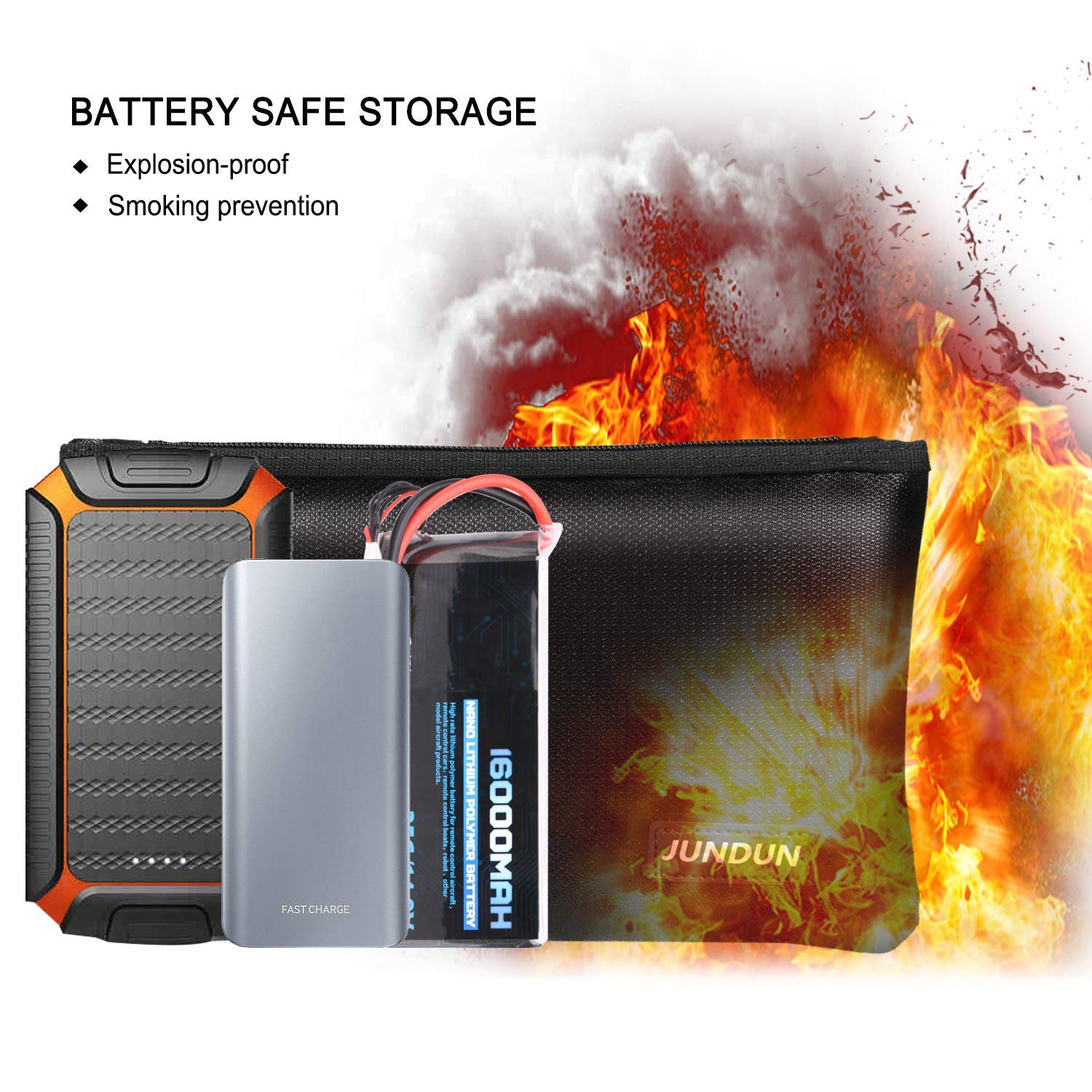 JUNDUN – Sac d’argent ignifuge, 10.6 x 6,7 po, ignifuge et étanche, avec fermeture à glissière, pochette de rangement ignifuge pour chemises A5,