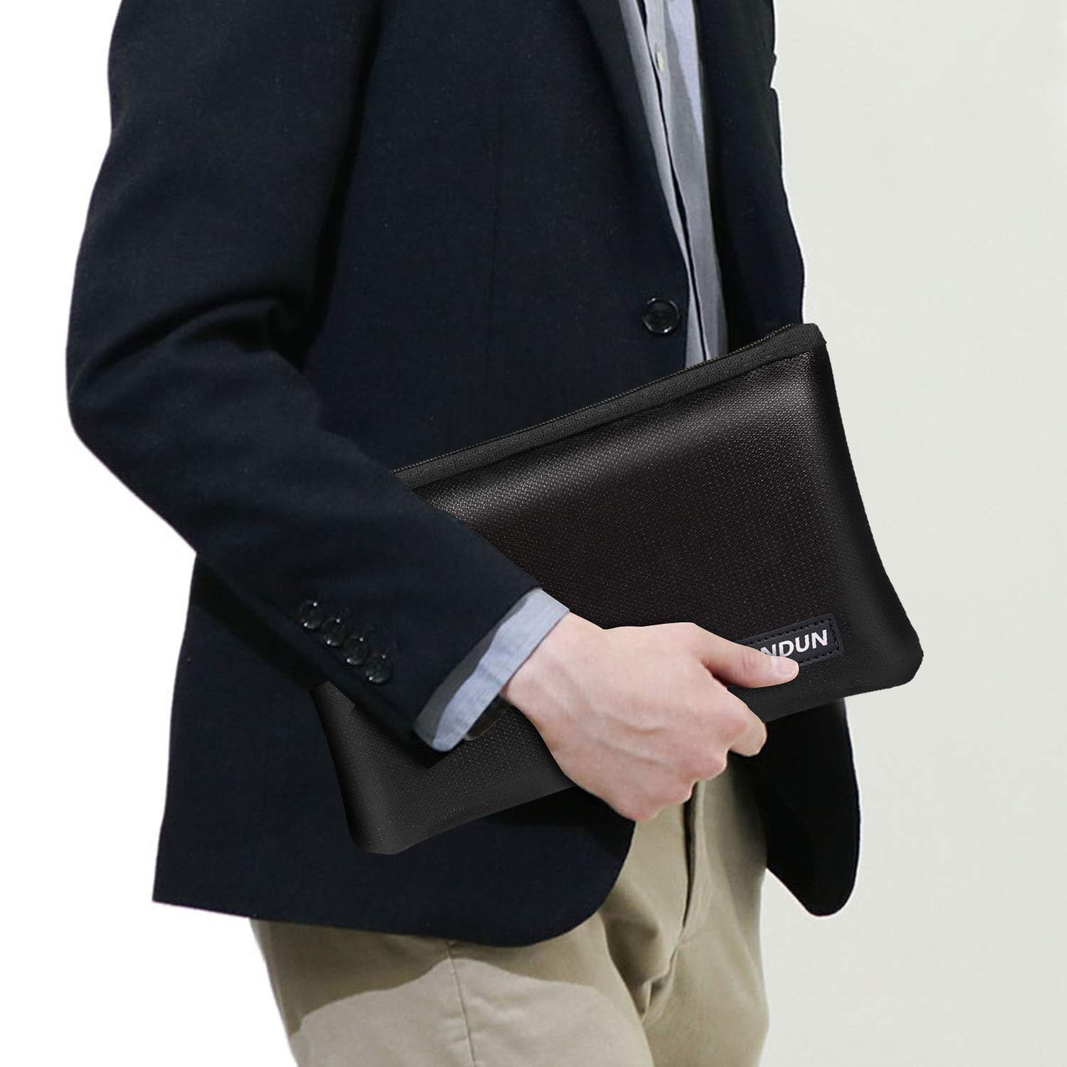 JUNDUN – Sac d’argent ignifuge, 10.6 x 6,7 po, ignifuge et étanche, avec fermeture à glissière, pochette de rangement ignifuge pour chemises A5,