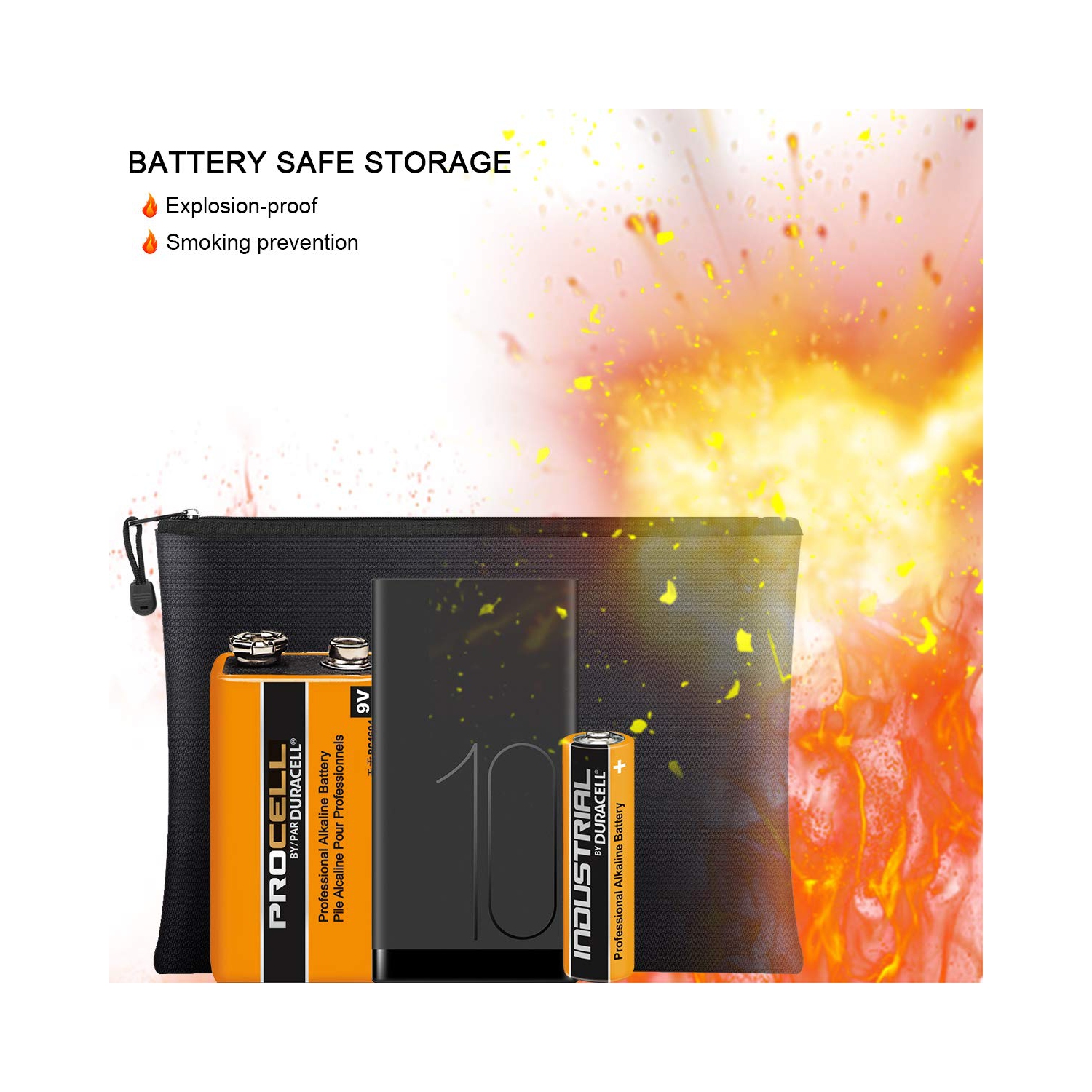 Fireproof Document Bags 2 Pack,15”x 11”Large Waterproof and Fireproof Folder Money Bag and 11.4”x8.3”Fireproof Safe Storage Pouch with Zipper for A4