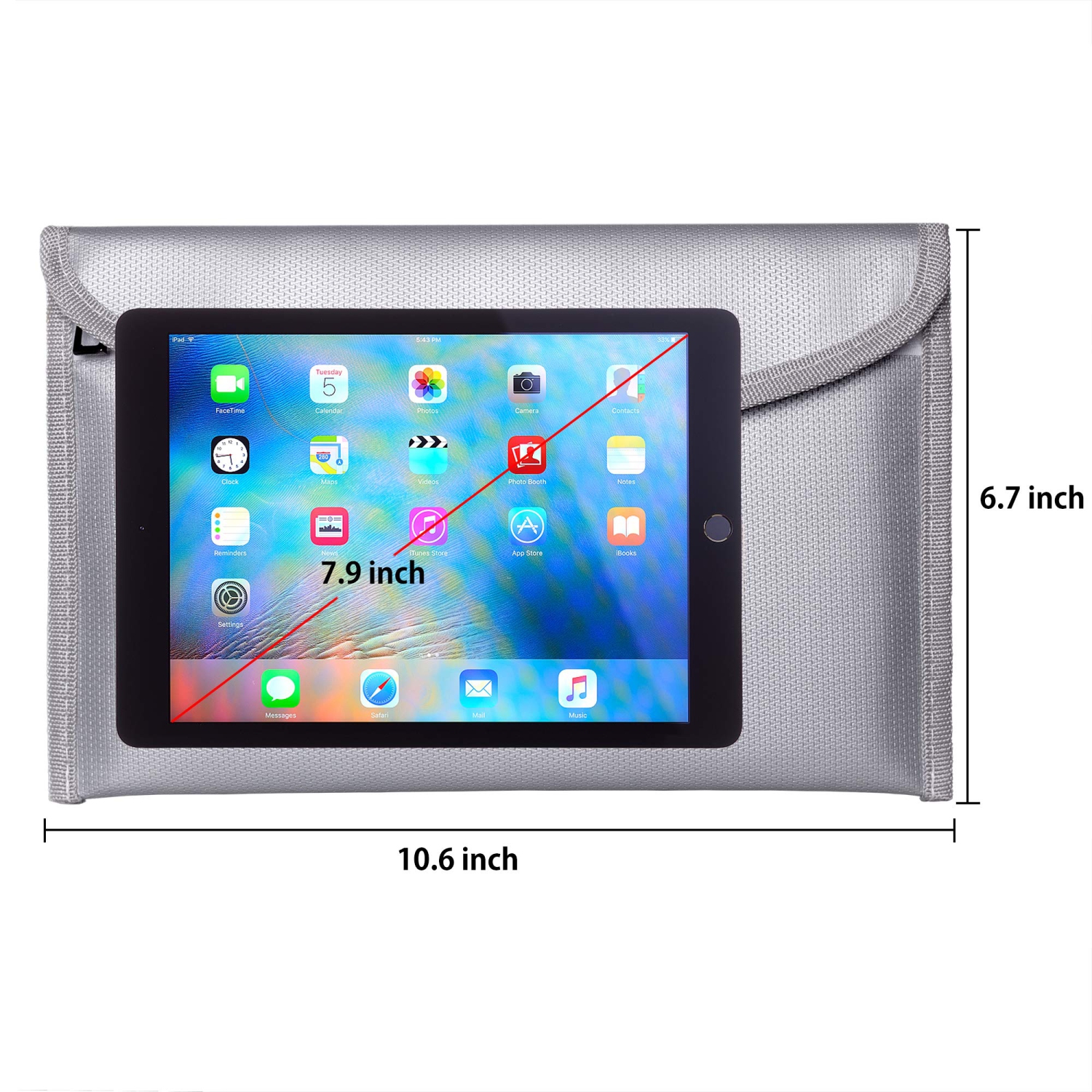 Fireproof Money Bag - 10.6 x 6.7 Inch Fireproof Wallet Bag, Waterproof Storage Pouch, Small Fireproof Safe Bag for Cash Passport Currency and Keys