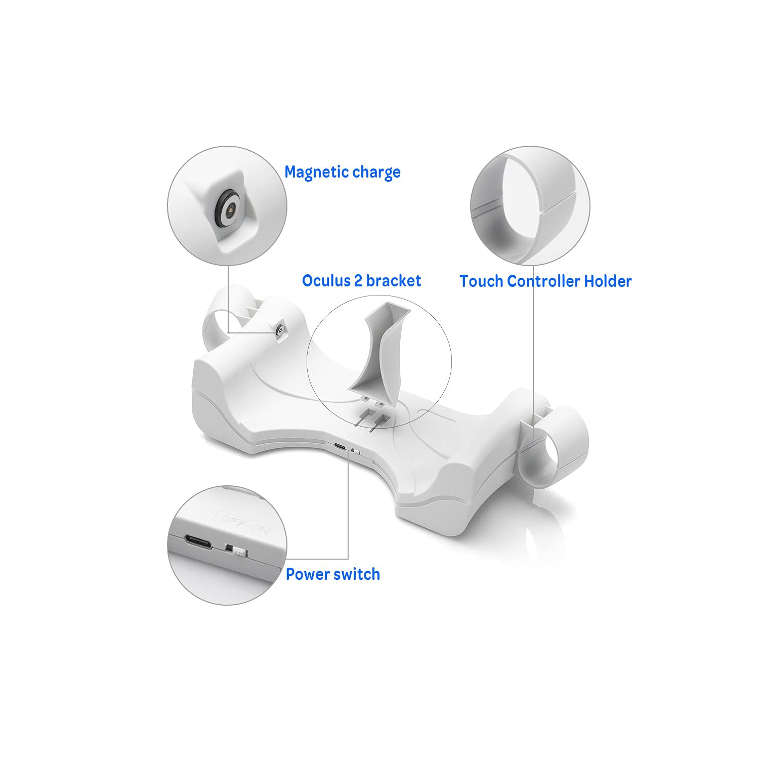 RGEEK Wall Charging Dock for Oculus Quest 2, Oculus Quest 2 Charging Station with LED Indicator, High Speed, Fast Charging Dock with Display Stand