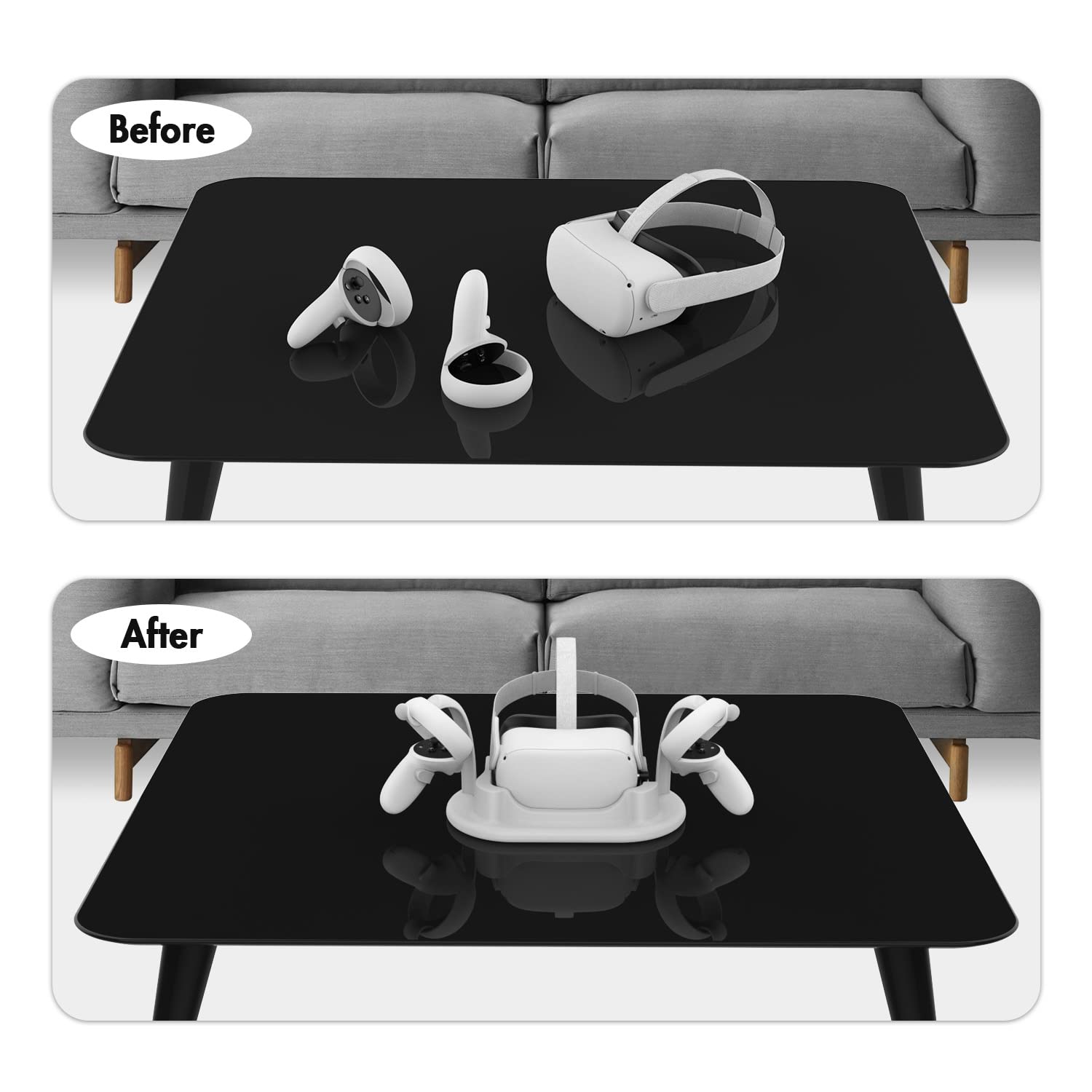 AMVR Charging Dock for Meta Quest 2, Headset Display Stand and Touch Controllers Mount Station Holder, with USB-C Charging Cable