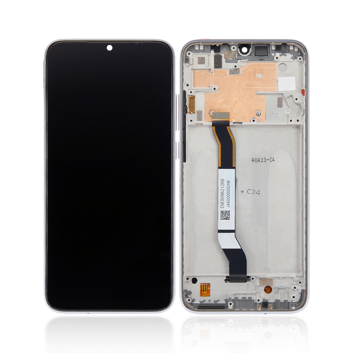 Remis à neuf - assemblage LCD de rechange avec cadre compatible avec Xiaomi Redmi Note 8 (Blanc clair de lune)