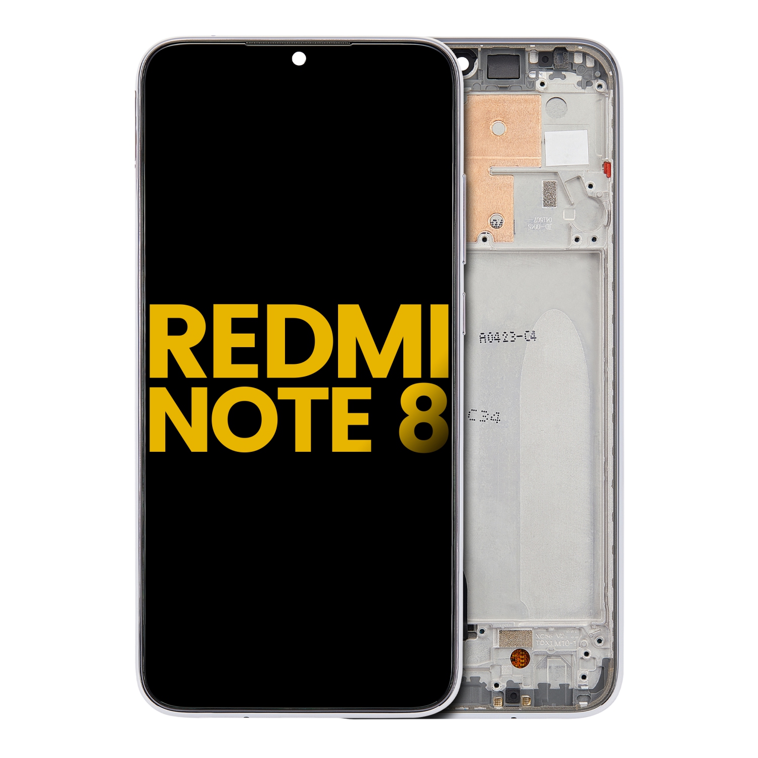 Remis à neuf - assemblage LCD de rechange avec cadre compatible avec Xiaomi Redmi Note 8 (Blanc clair de lune)