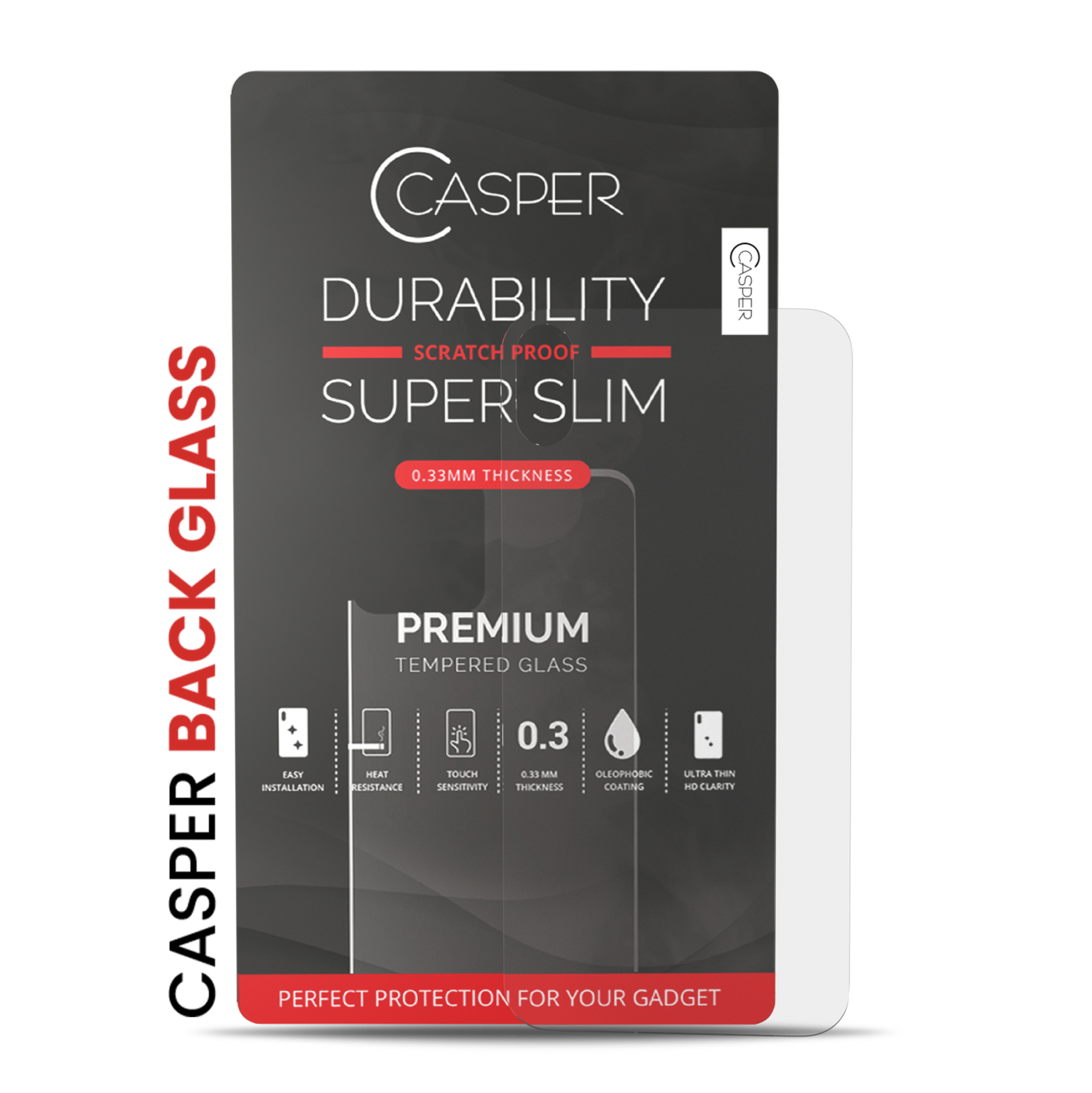 Verre trempé Casper compatible avec iPhone XS Max (emballage de vente au détail) (transparent)