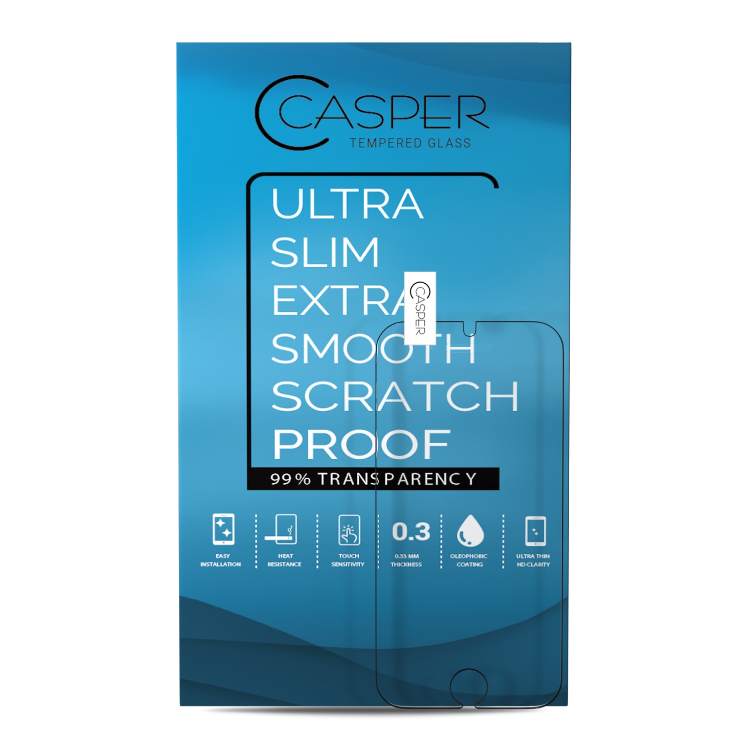 Casper Tempered Glass Compatible For iPhone 5 / 5S / 5C / SE (10 Pack) (Clear)