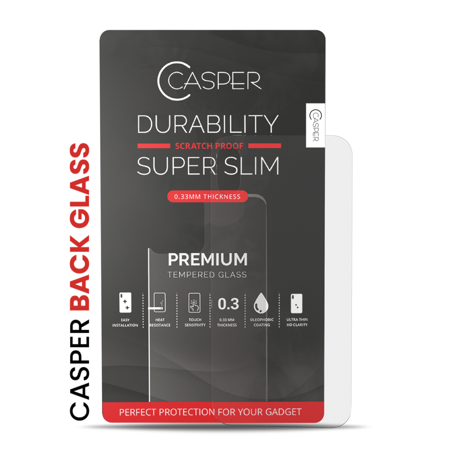 Casper Tempered Glass Compatible For iPhone XR (Retail Pack) (Clear)