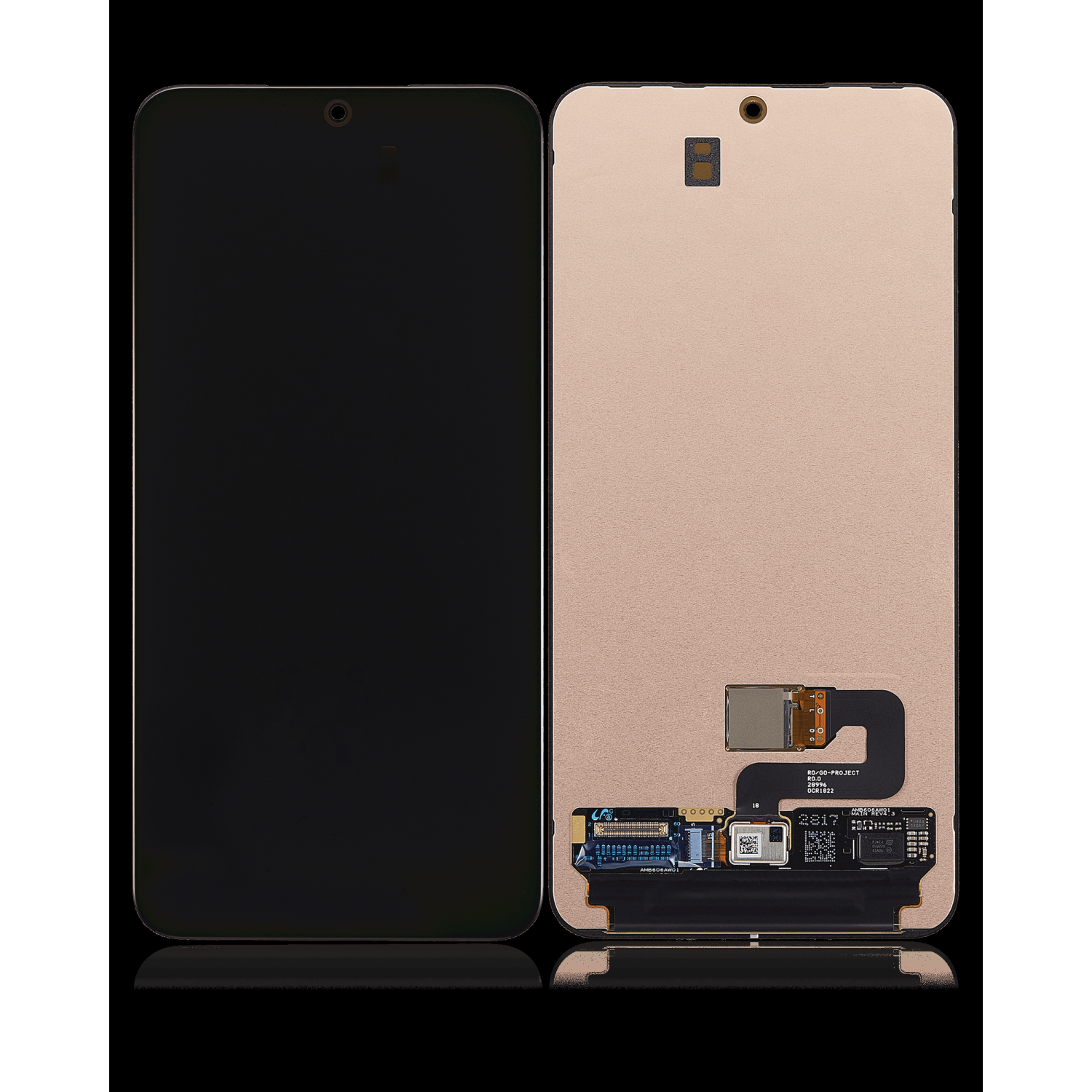 Remis à neuf – assemblage DELO de remplacement sans cadre compatible avec le Galaxy S22 5G de Samsung (toutes les couleurs)