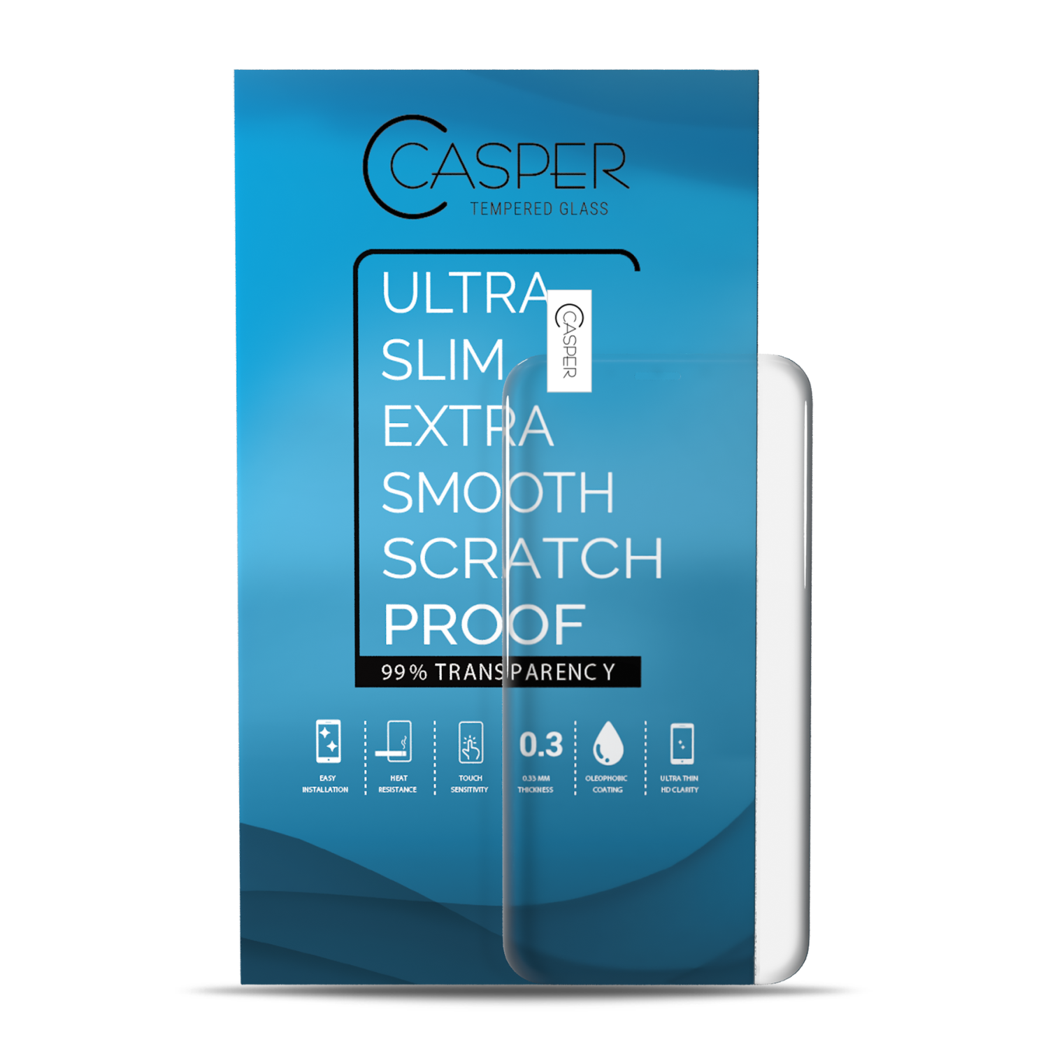 Verre trempé Casper compatible avec iPhone 12 Mini (transparent)