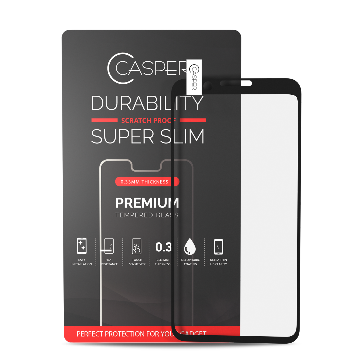 Verre trempé de rechange Casper compatible avec le Pixel 3 de Google (transparent)