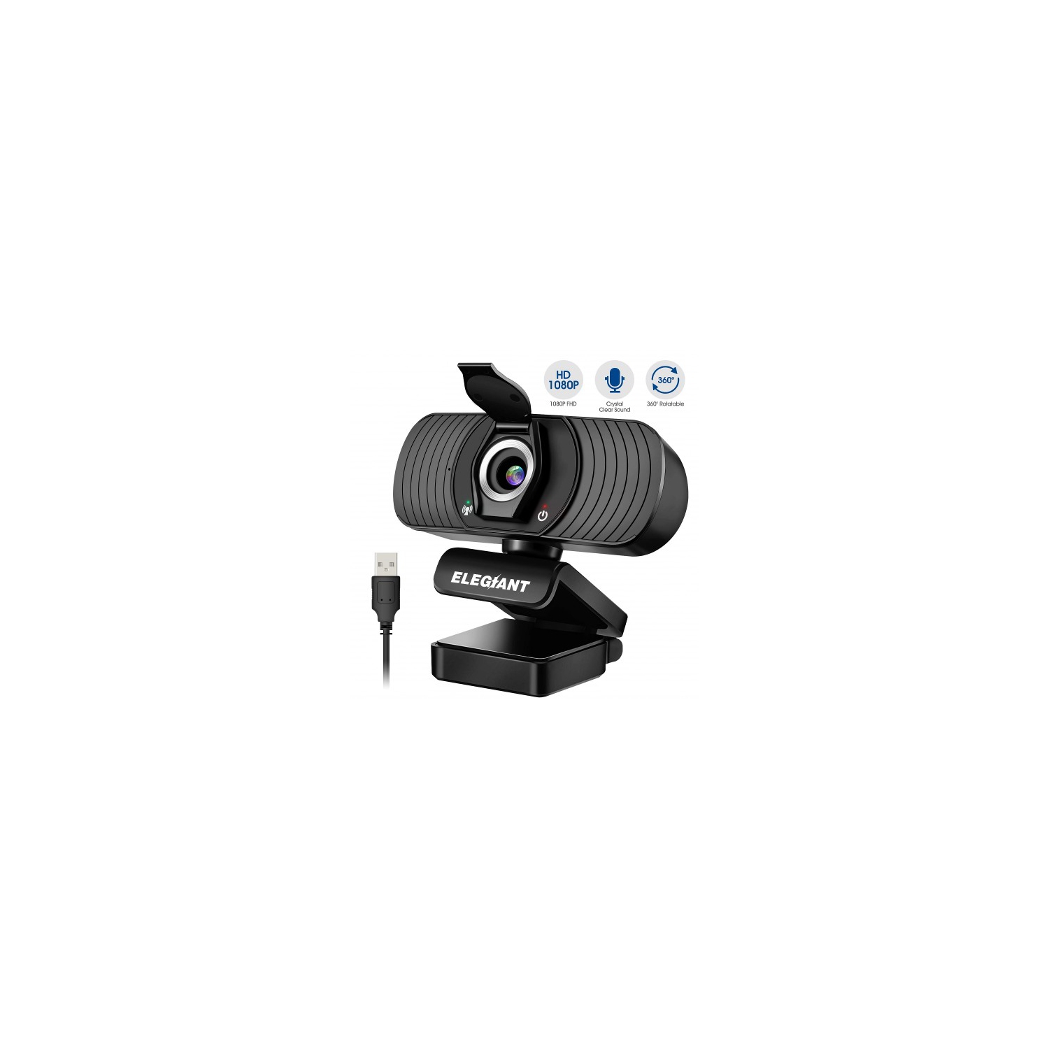 1080P Webcam with Microphone, Full HD Camera with Privacy Cover for PC Laptop, Desktop, Plug and Play for Conference Call, Skype, Zoom