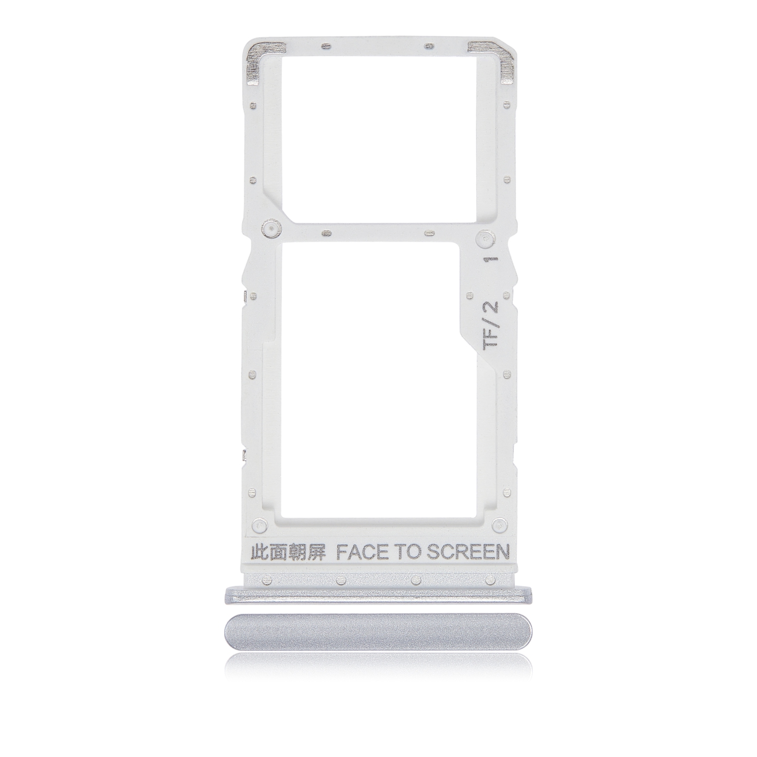 Replacement Dual Sim Card Tray Compatible For Xiaomi Redmi Note 10 5G (Chrome Silver)