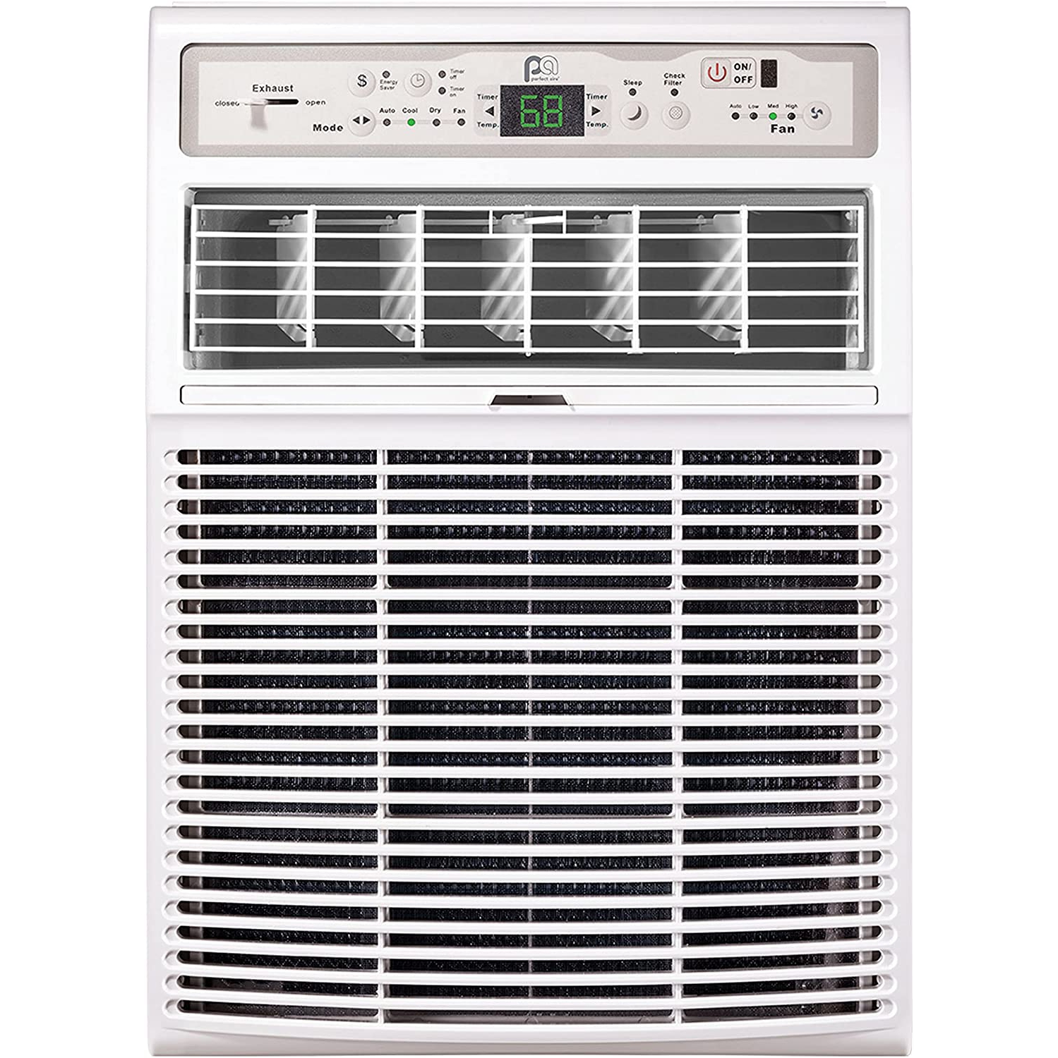 PerfectAire 10,000 BTU Slider Air Conditioner Window A/C - Casement, Gray (3PASC)