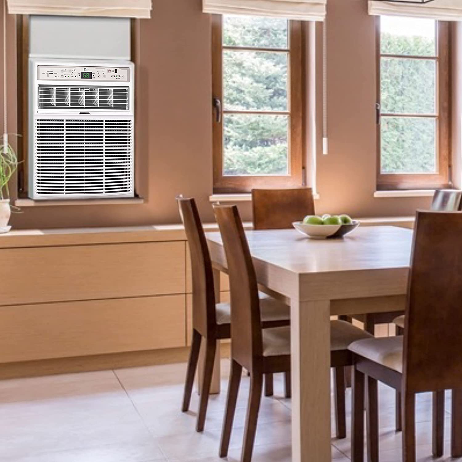 PerfectAire 10,000 BTU Slider Air Conditioner Window A/C - Casement, Gray