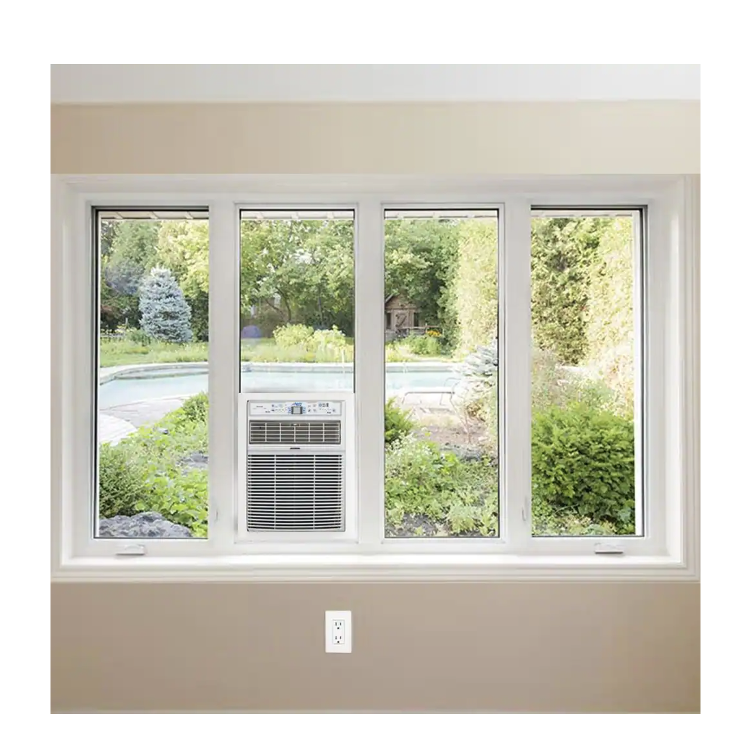 Midea 10,000 BTU 110-Volt Slide Casement Window Air Conditioner and Remote in White