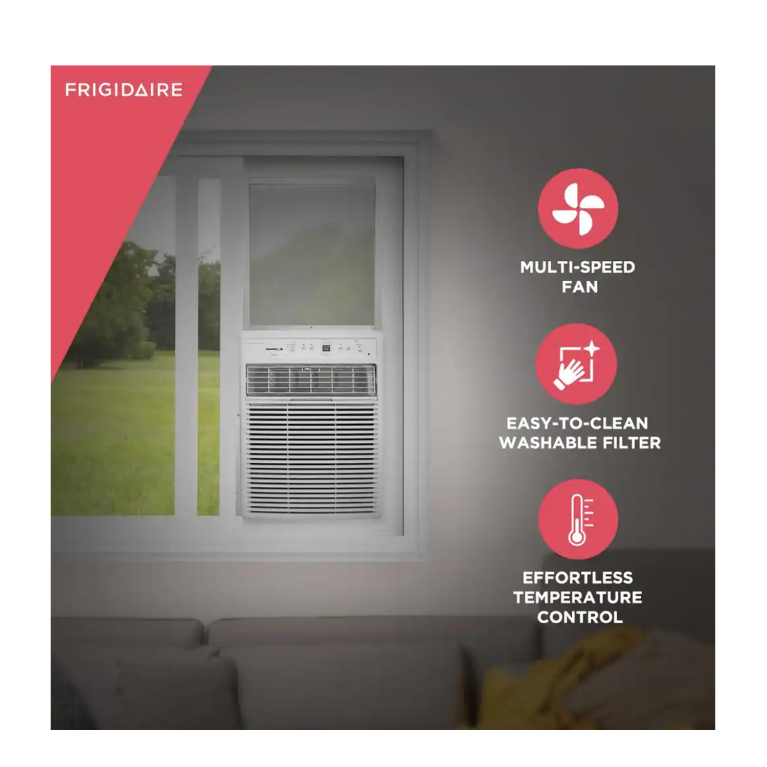 Frigidaire 10 000 curseur BTU et climatiseur de fenêtre à battants, blanc