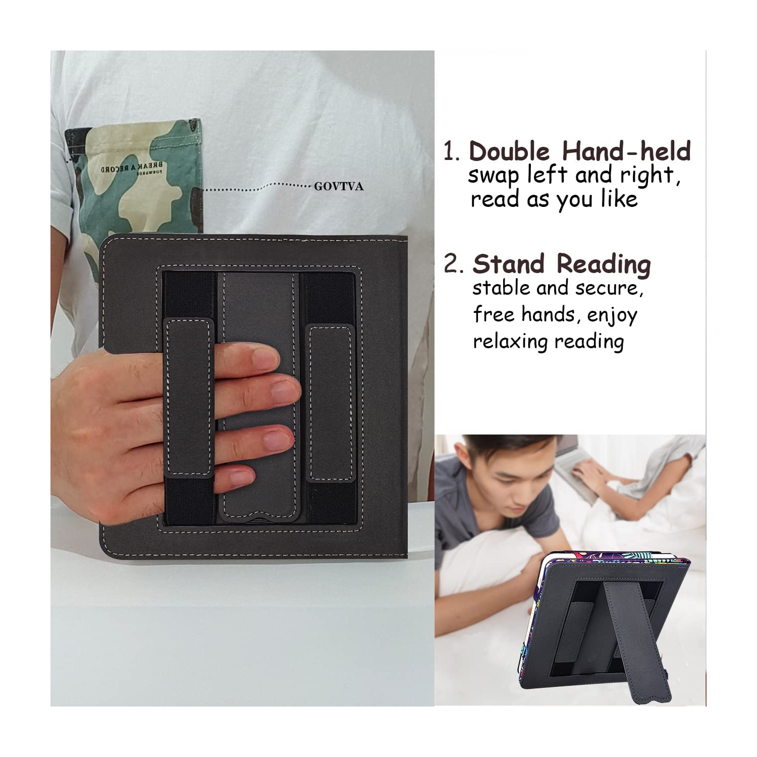 G Étui Libra 2 de Kobo pour Libra de 7 po de Kobo avec veille automatique / réveil / Dragonne double / Support (bouquet de fleurs)…