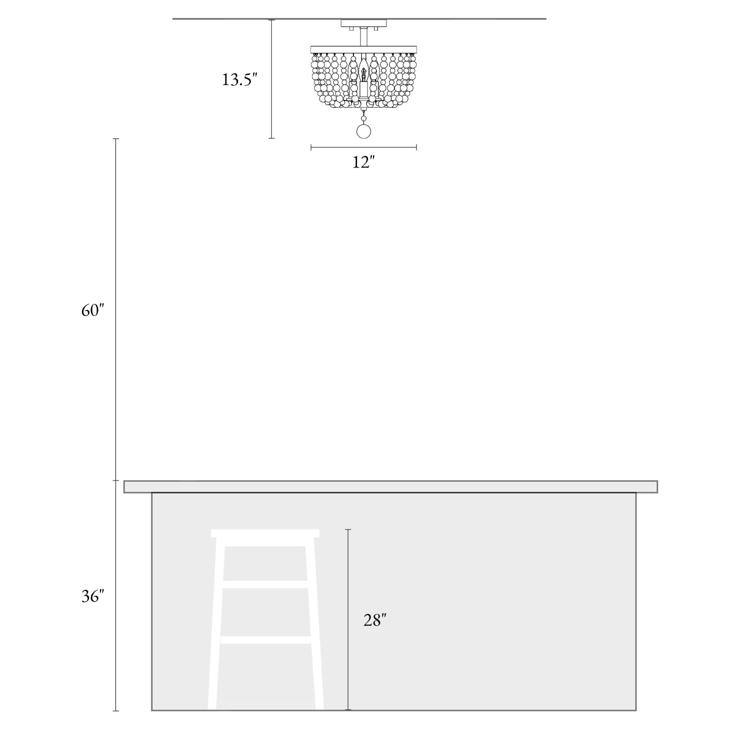 Modern Farmhouse Wood 3-Light Boho Crystal Beads Flush Mount Lights