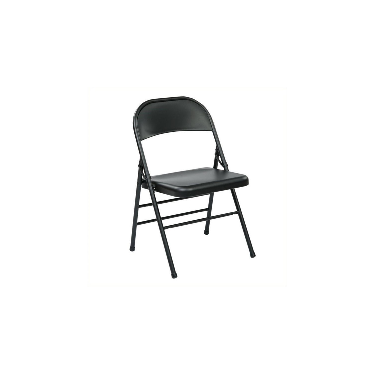 Scranton & Co Folding Chair with Metal Seat and Back in Black