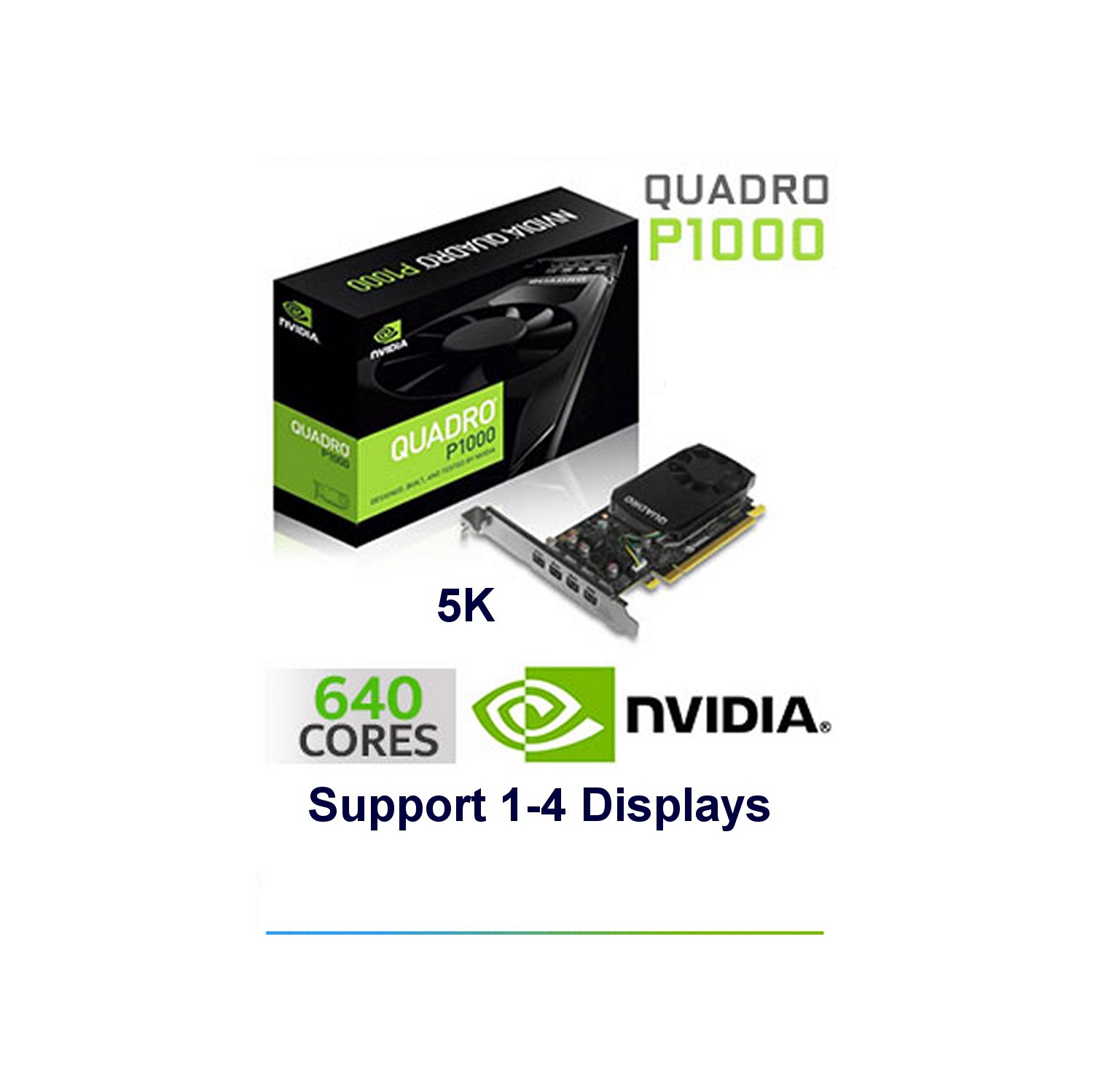 Refurbished (Good) 4.0GB Nvidia Quadro P1000 4K/5K Quad Display PCI Express videocard