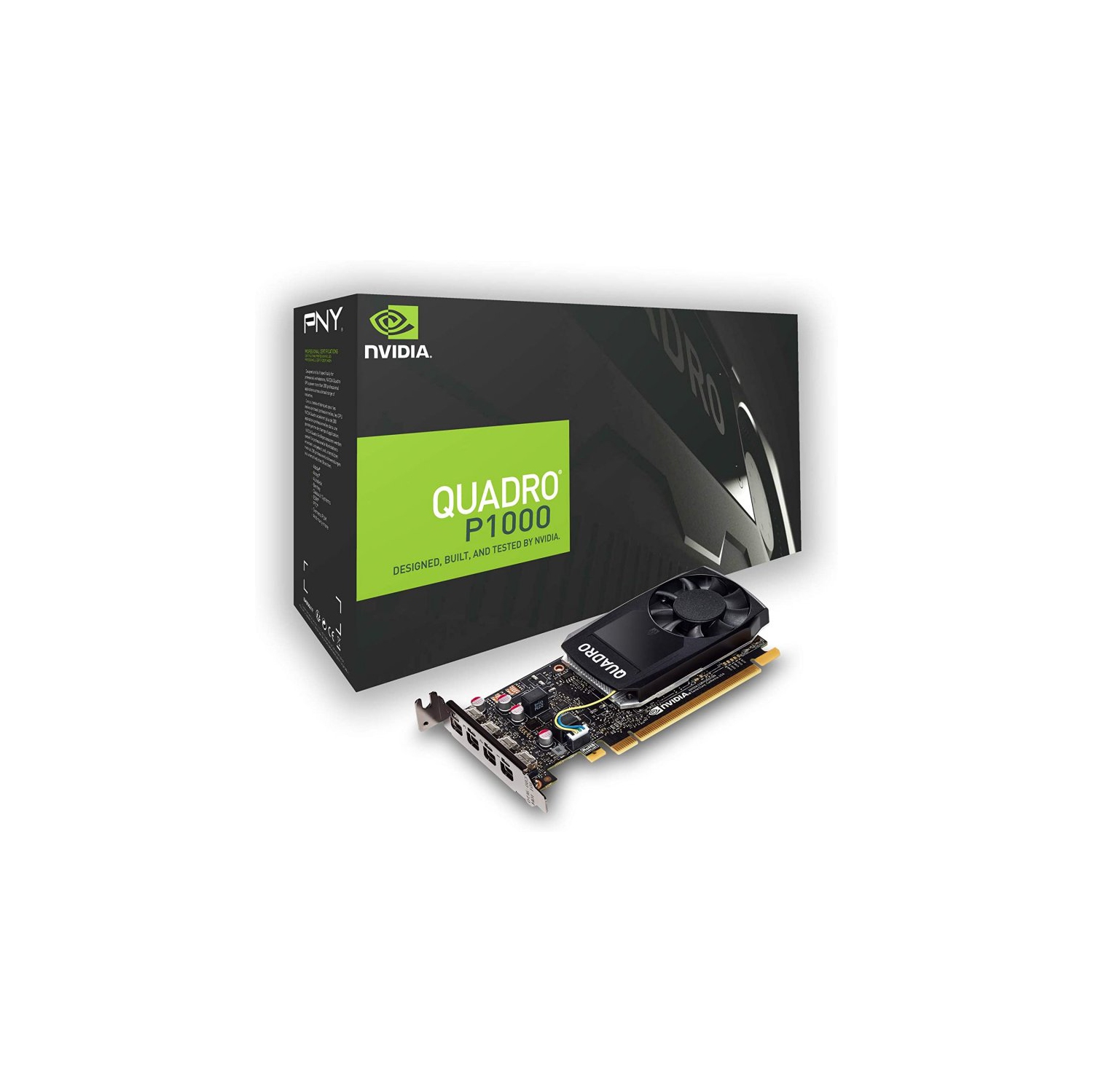 Refurbished (Good) 4.0GB Nvidia Quadro P1000 4K/5K Quad Display Low Profile Bracket/SFF PCI Express videocard
