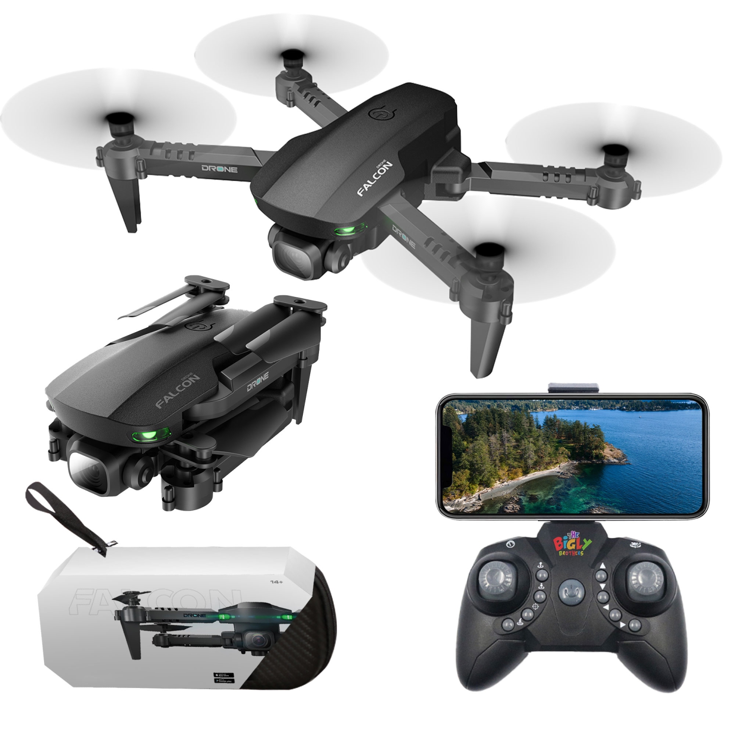 Open Box - The Bigly Brothers E58 Falcon Mark III Drone, Drone with Camera, Ready to fly, Below 249g . 4k Drone, NO ASSEMBLY REQUIRED Ready to Fly Mini Pocket Drone!