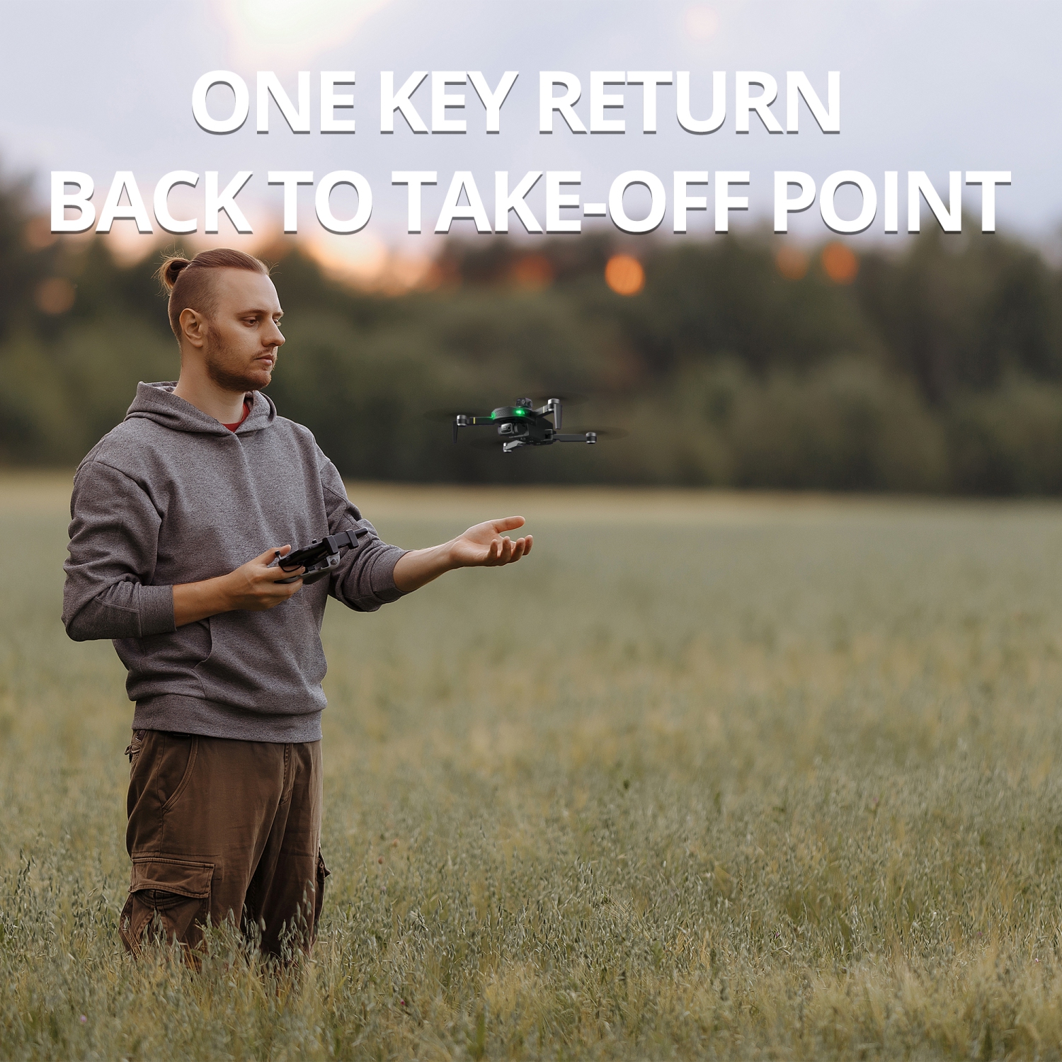 Open Box - The Bigly Brothers GD93 Midnight Specter GPS Drone, 720 Degrees Obstacle Avoidance, Smart Return home, 4K Camera 1000m Range, 30mins