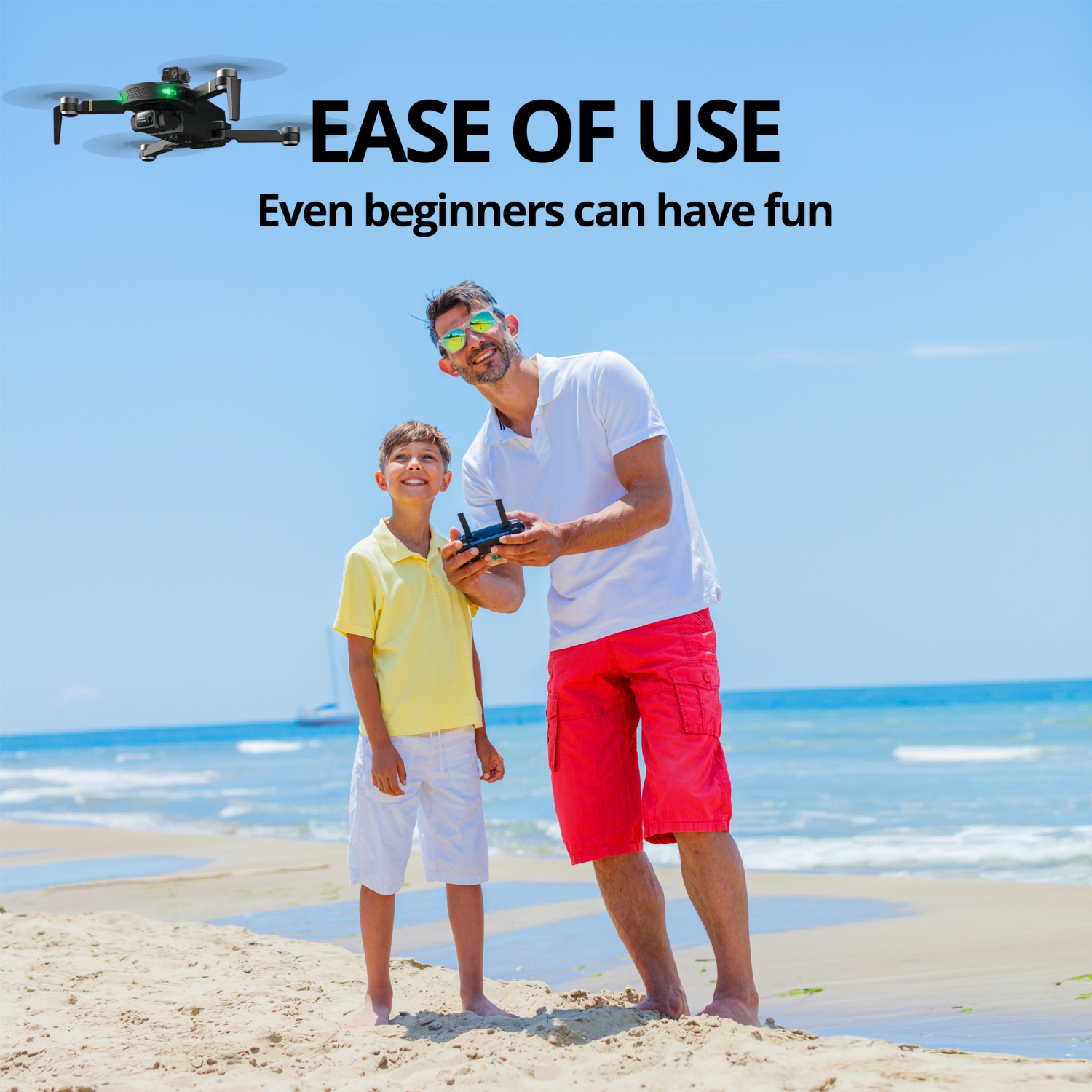 Open Box - The Bigly Brothers GD93 Midnight Specter GPS Drone, 720 Degrees Obstacle Avoidance, Smart Return home, 4K Camera 1000m Range, 30mins