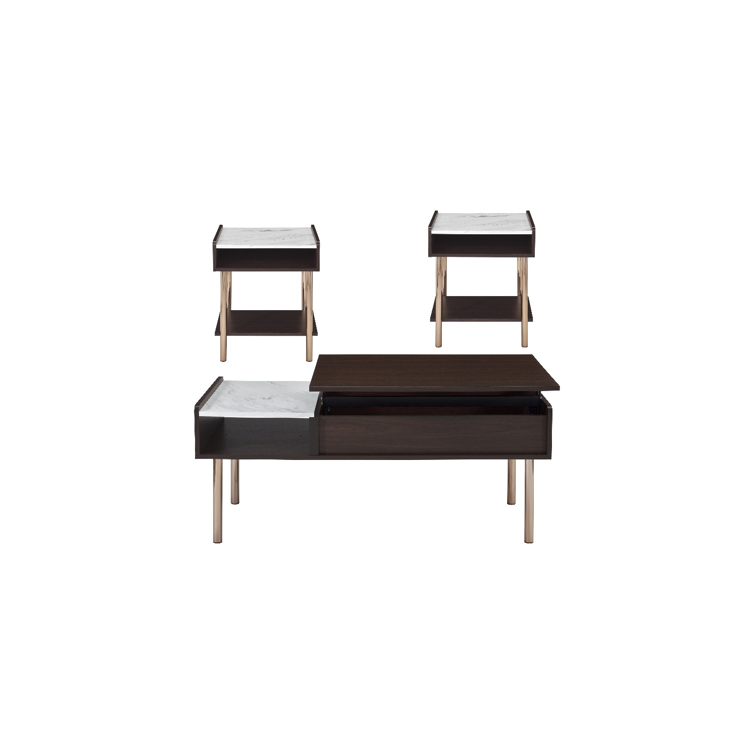 Carrie Walnut Finished Wood 3-piece Occasional Set