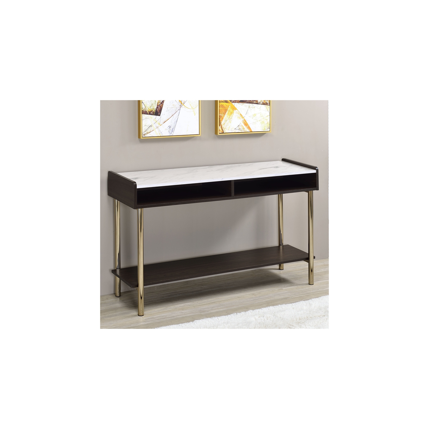 Carrie Walnut Finished Wood Sofa Table