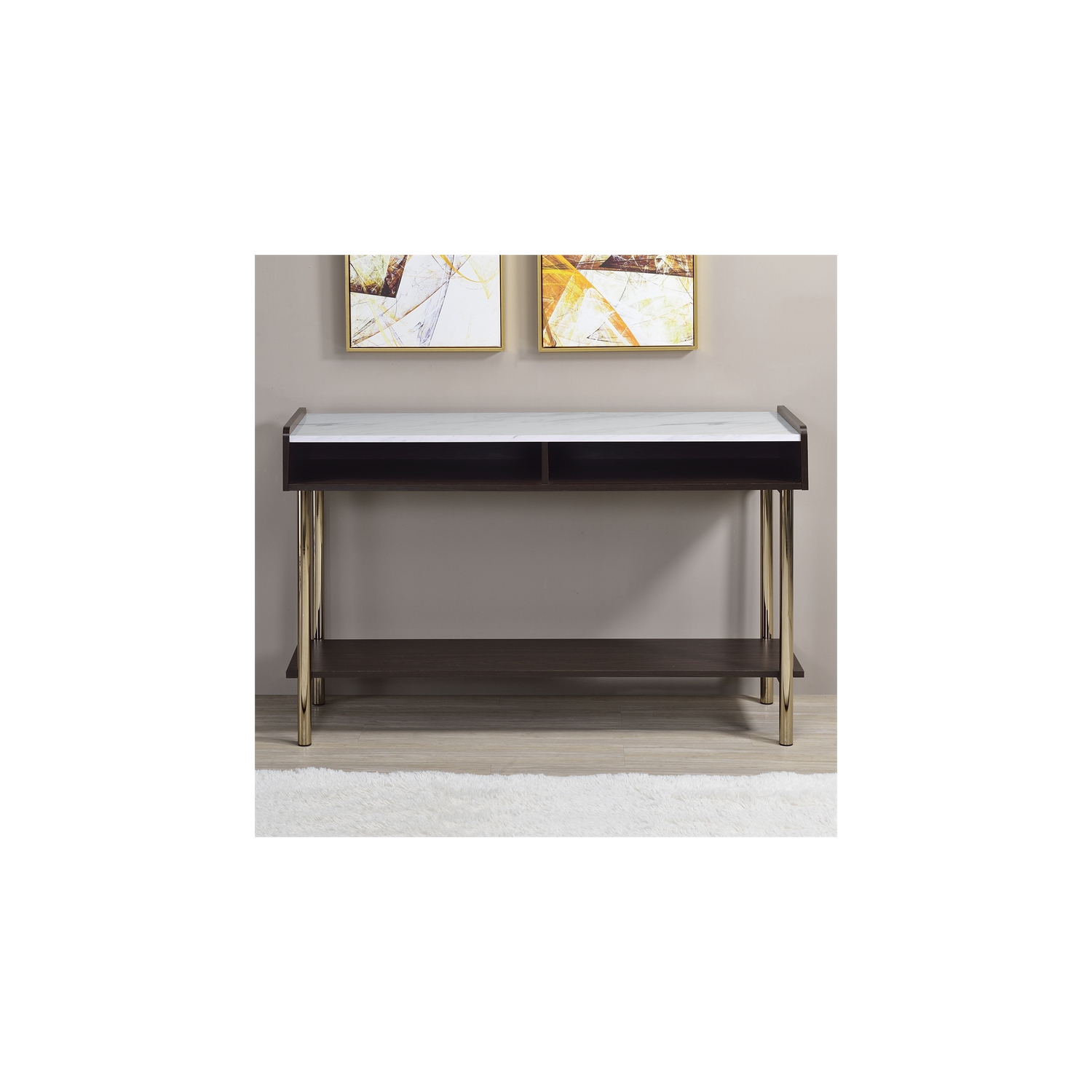 Carrie Walnut Finished Wood Sofa Table