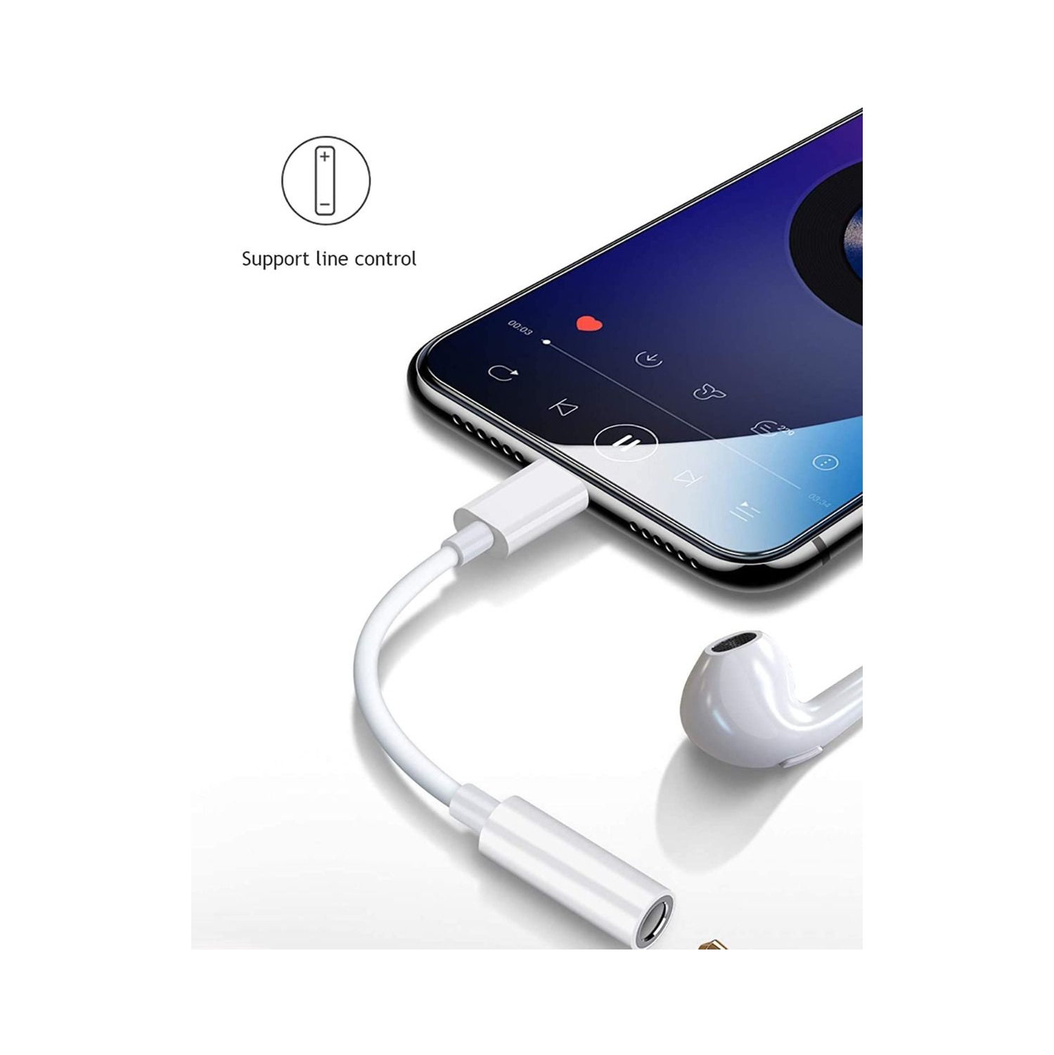 3 Pack Headphone Adapter for iPhone Connects Lightning to 3.5mm Dongle Auxiliary Audio Splitter Cable Compatible with iPhone 7 8 11 11 Pro 12 12 Pro