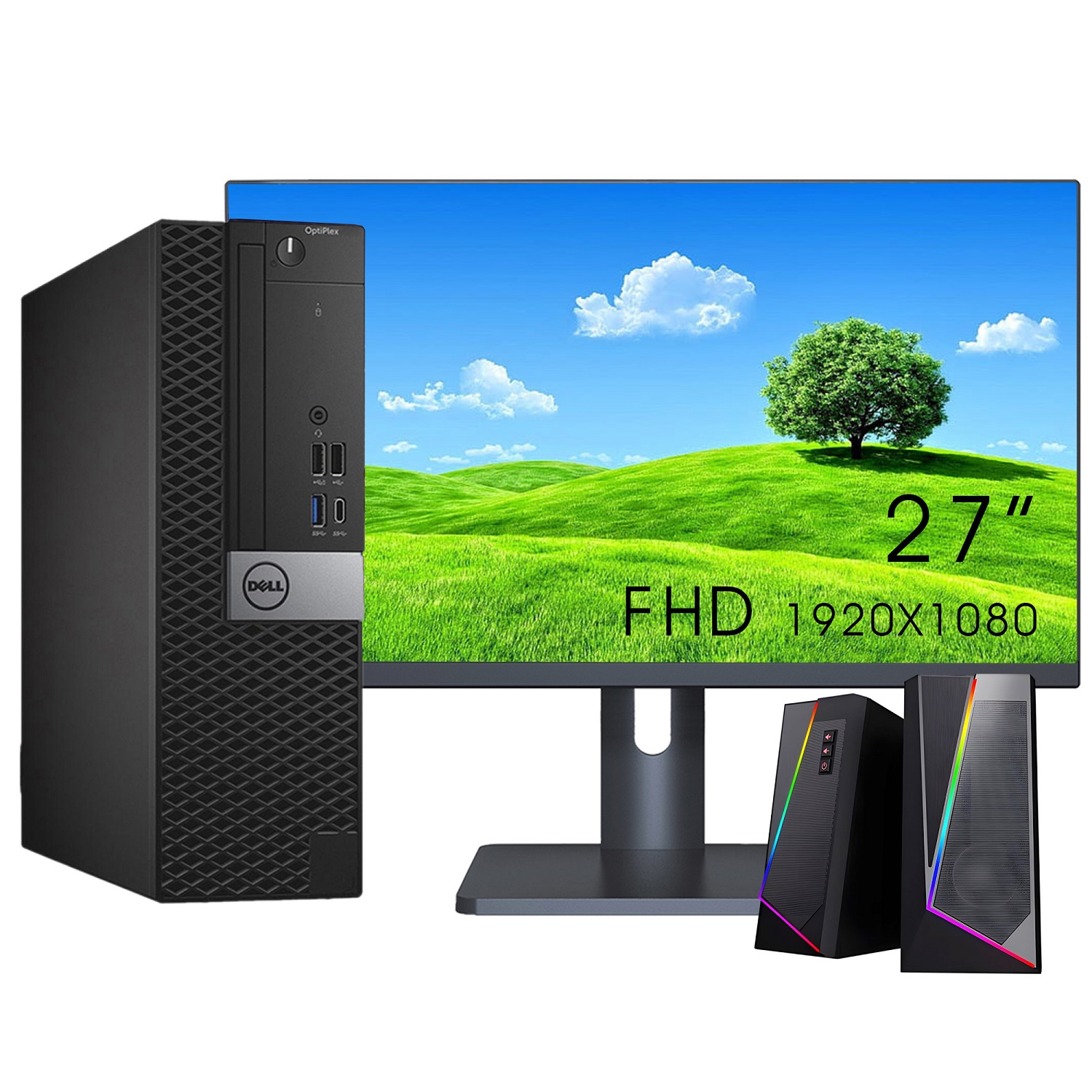 Refurbished (Good) - DELL Optiplex Desktop PC Computer | Intel Core i7 6th Gen Processor (upto 4.00 GHz) | 32 GB DDR4 RAM New 2TB SSD | New 27" FHD Monitor | Win 10 Pro,WiFi,HDMI
