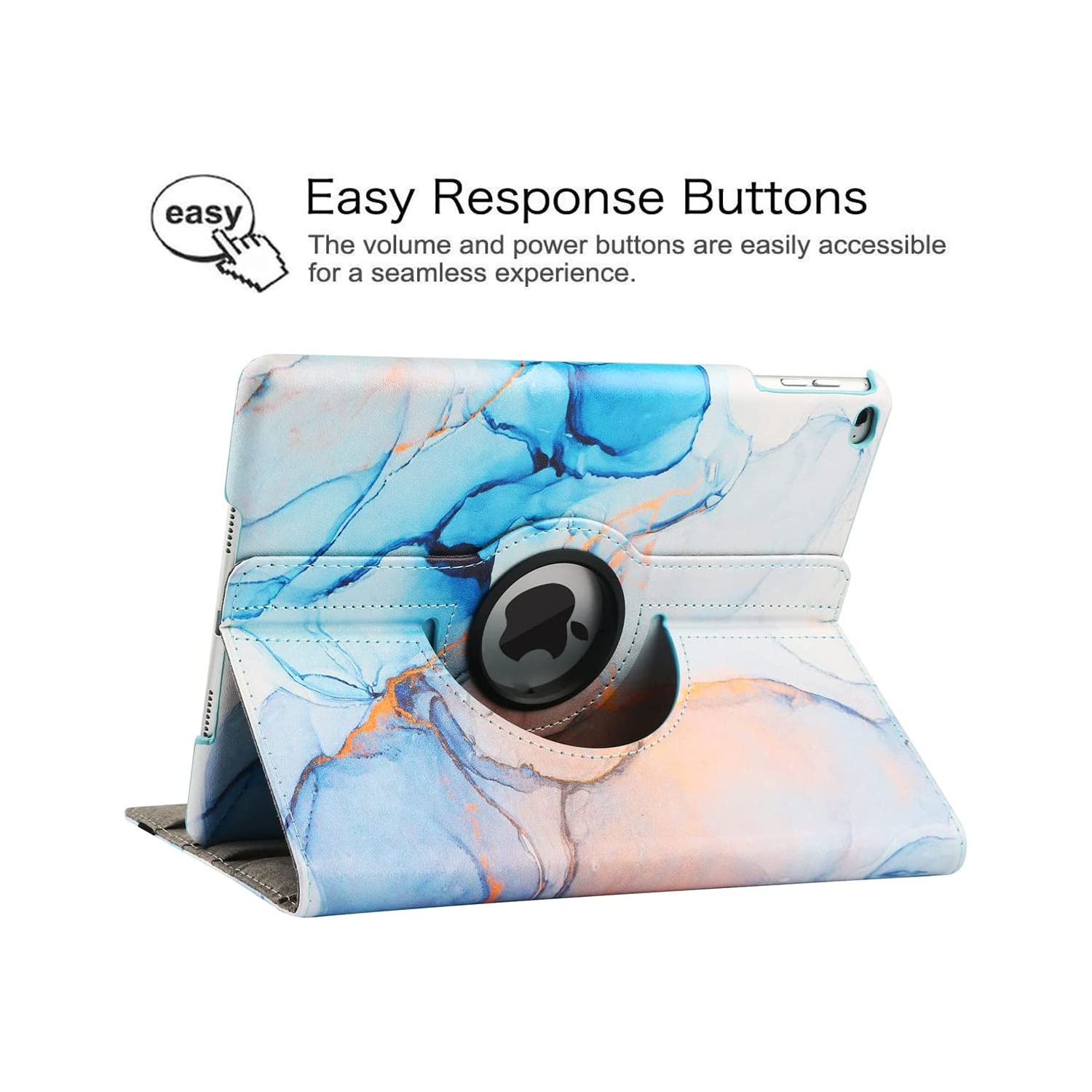 New iPad 9.7 2018 2017/ iPad Air 2/ iPad Air 1 Case - 360 Degree Rotating Stand Protective Cover Smart Case with Auto Sleep/Wake for Apple iPad