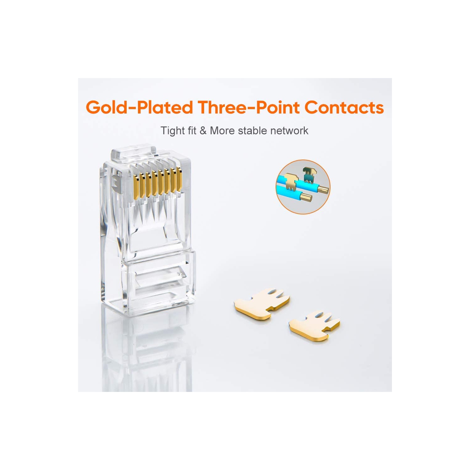 Cat6 RJ45 Ends, CableCreation 100-PACK Cat6 Connector, Cat6 / Cat5e RJ45 Connector